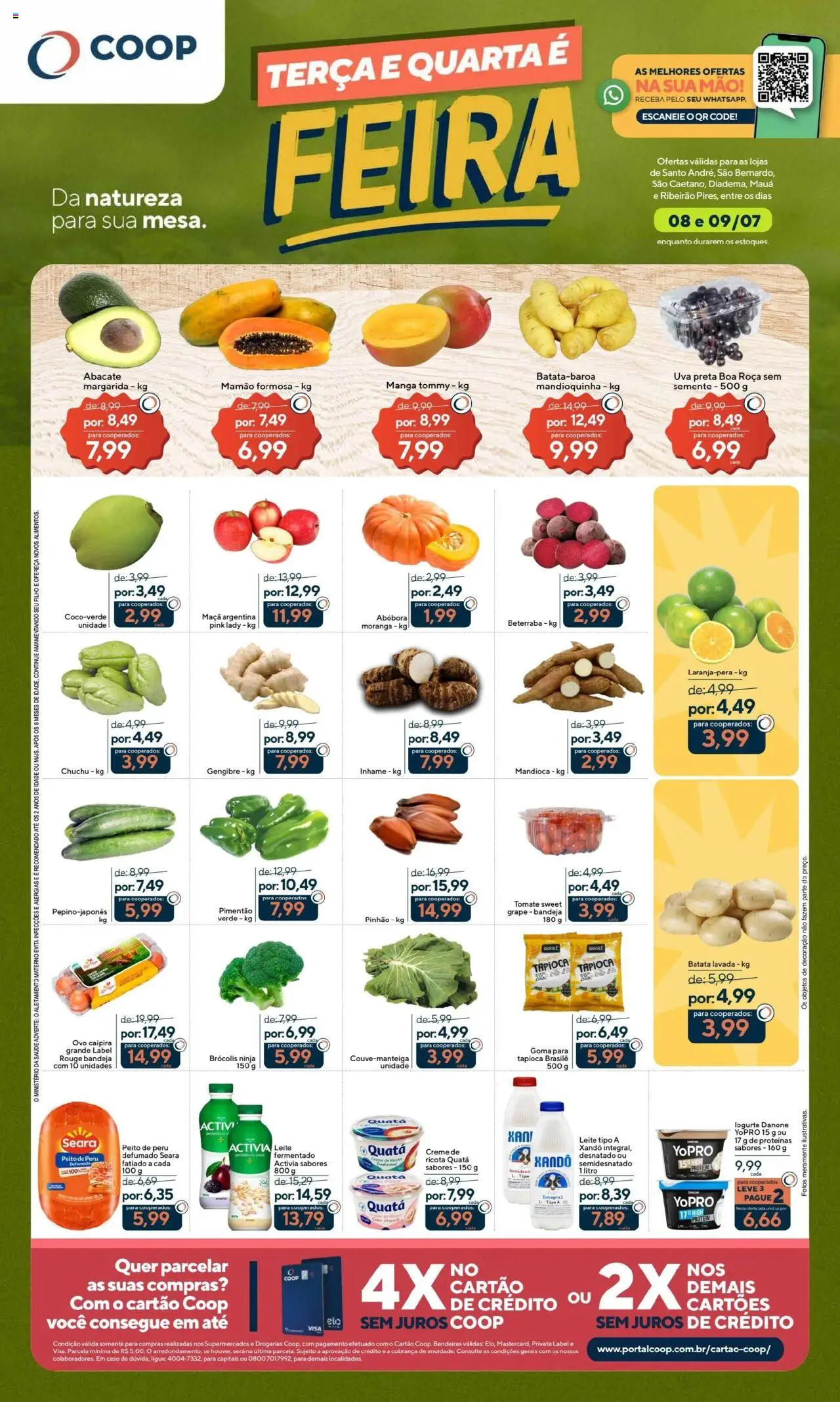 Coop folheto "Ofertas Terça e Quarta da Feira" válido a partir de 08/07/2025 - número de página 1 - Beterraba, Tomate, Gengibre, Inhame, Mandioca, Pimentão, Decoração, Bandeja