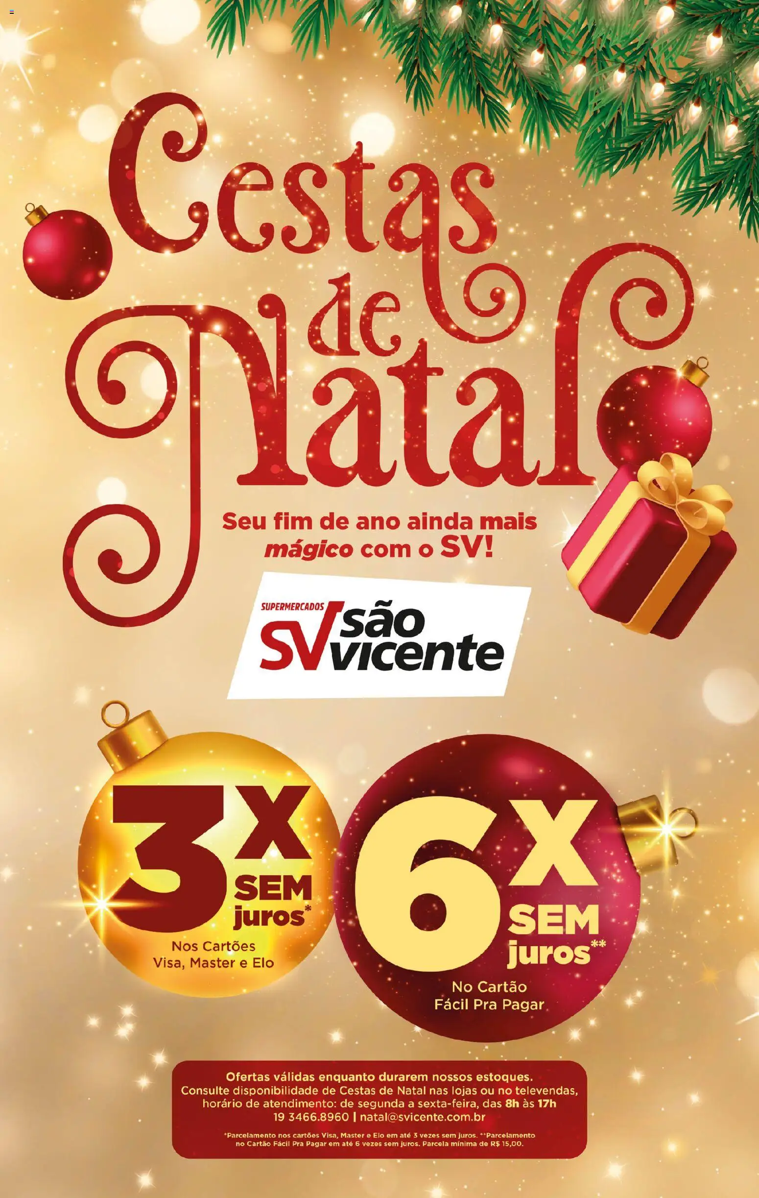 Supermercados São Vicente folheto "Ofertas Cestas de Natal" válido a partir de 24/10/2025 - número de página 1