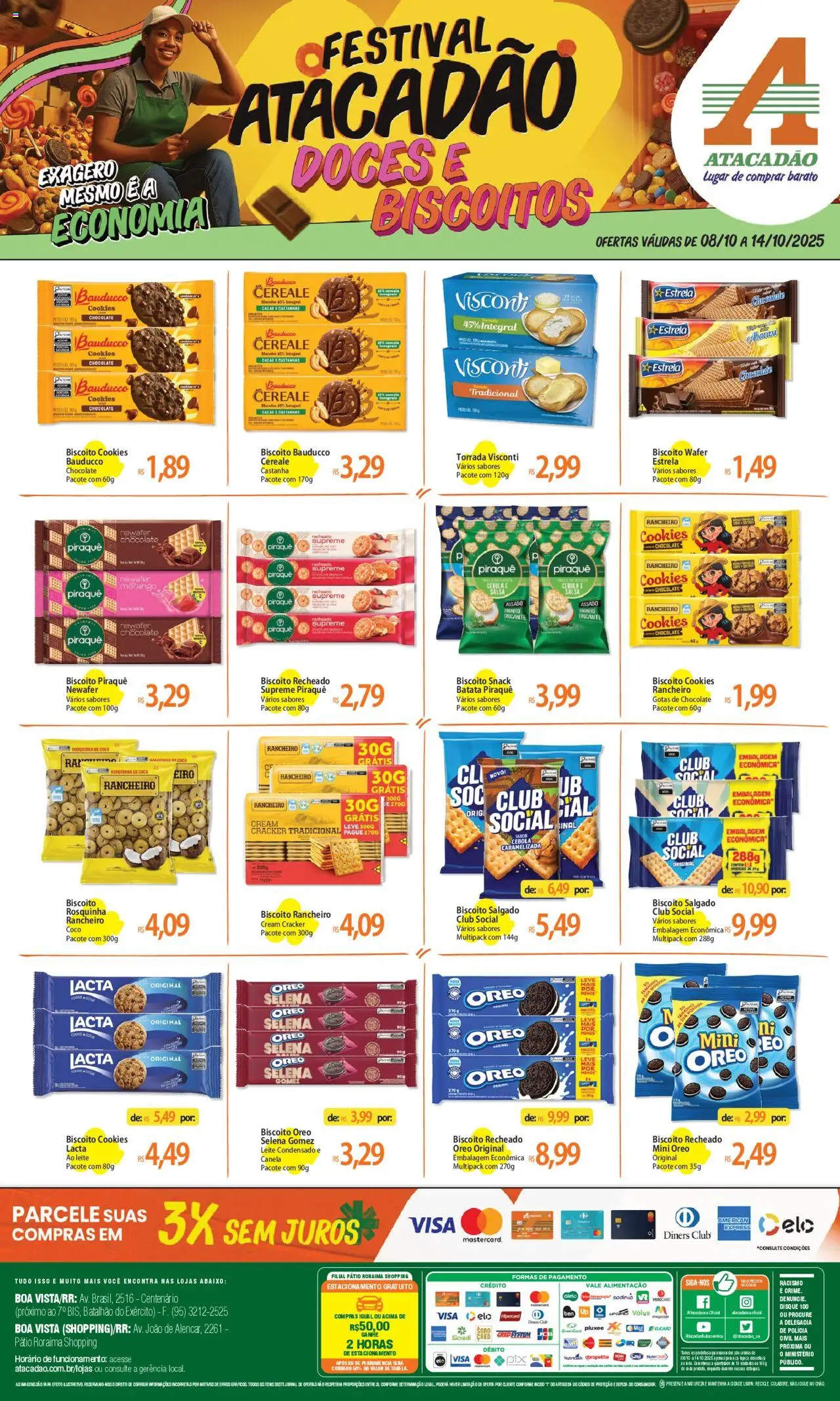 Pré-Visualização do folheto "Ofertas - RR" da loja Atacadão válido a partir de 08/10/2025 - Coco, Cookies, Abacaxi, Biscoito, Biscoitos, Batata, Cream cracker, Biscoito recheado
