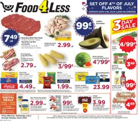 Ad Preview of Food 4 Less Weekly Ad from 07/02/2025