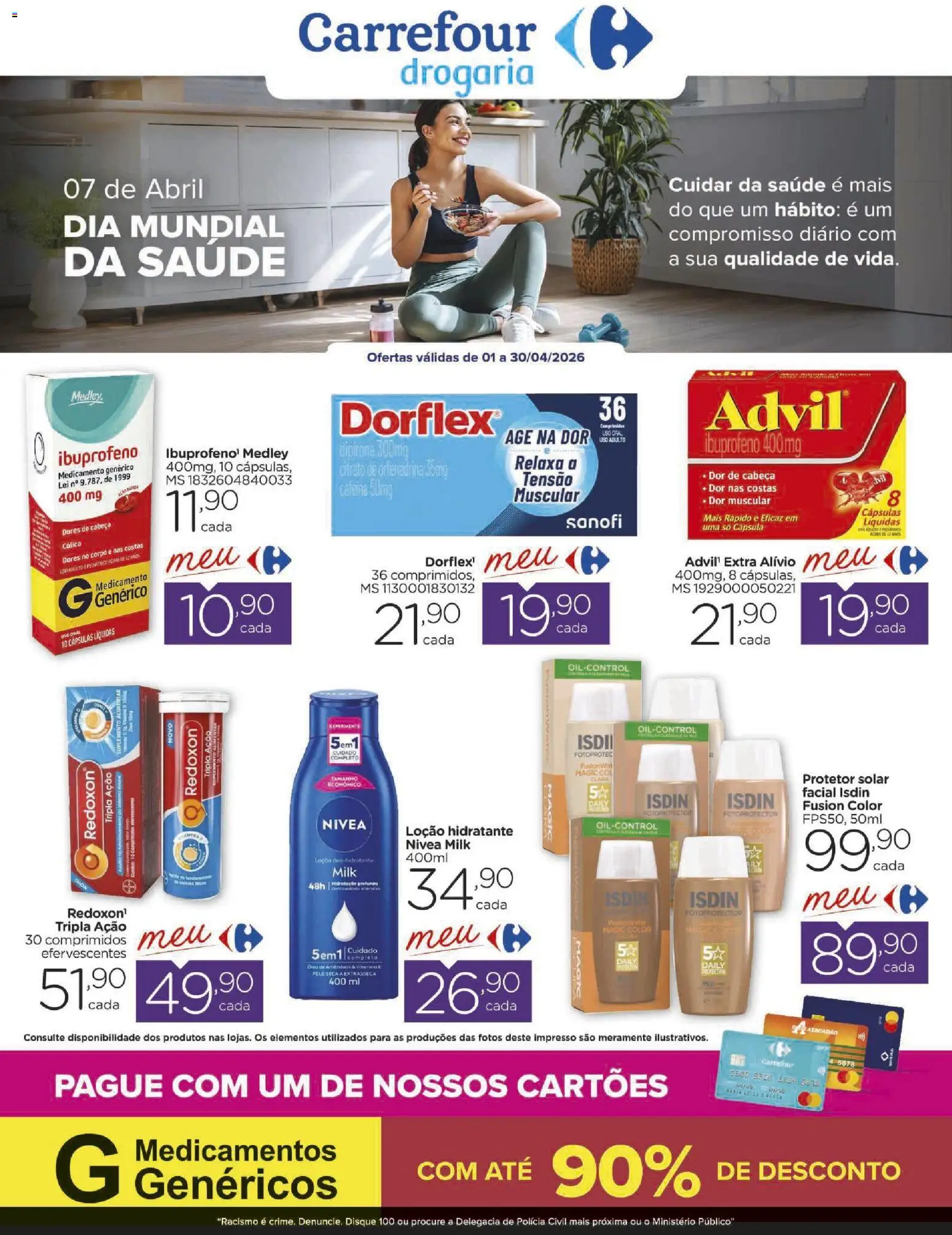 Pré-Visualização do folheto "Carrefour ofertas Drogaria" da loja Carrefour válido a partir de 01/04/2026