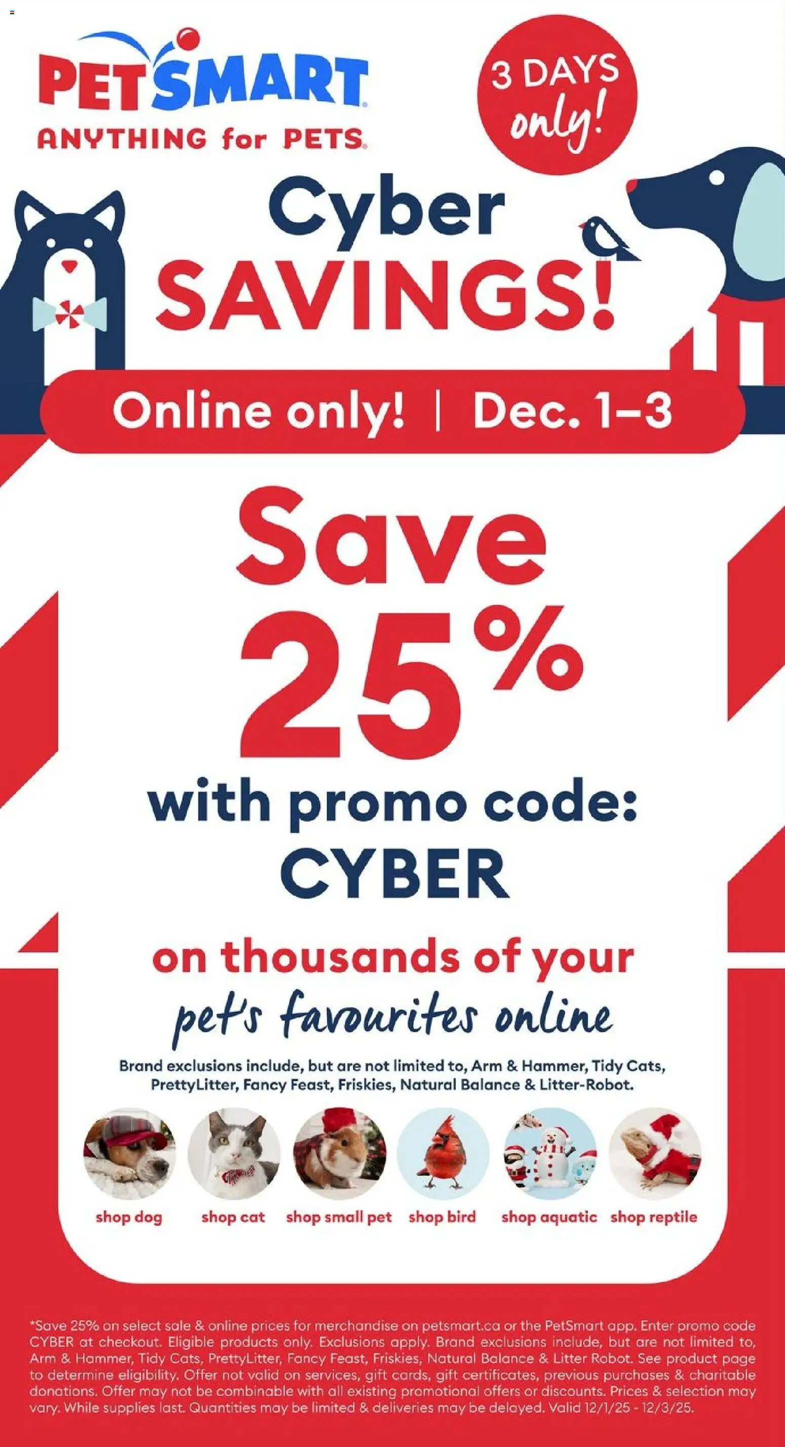 Preview of leaflet Cyber Monday from shop Petsmart is valid from Dec 01, 2025