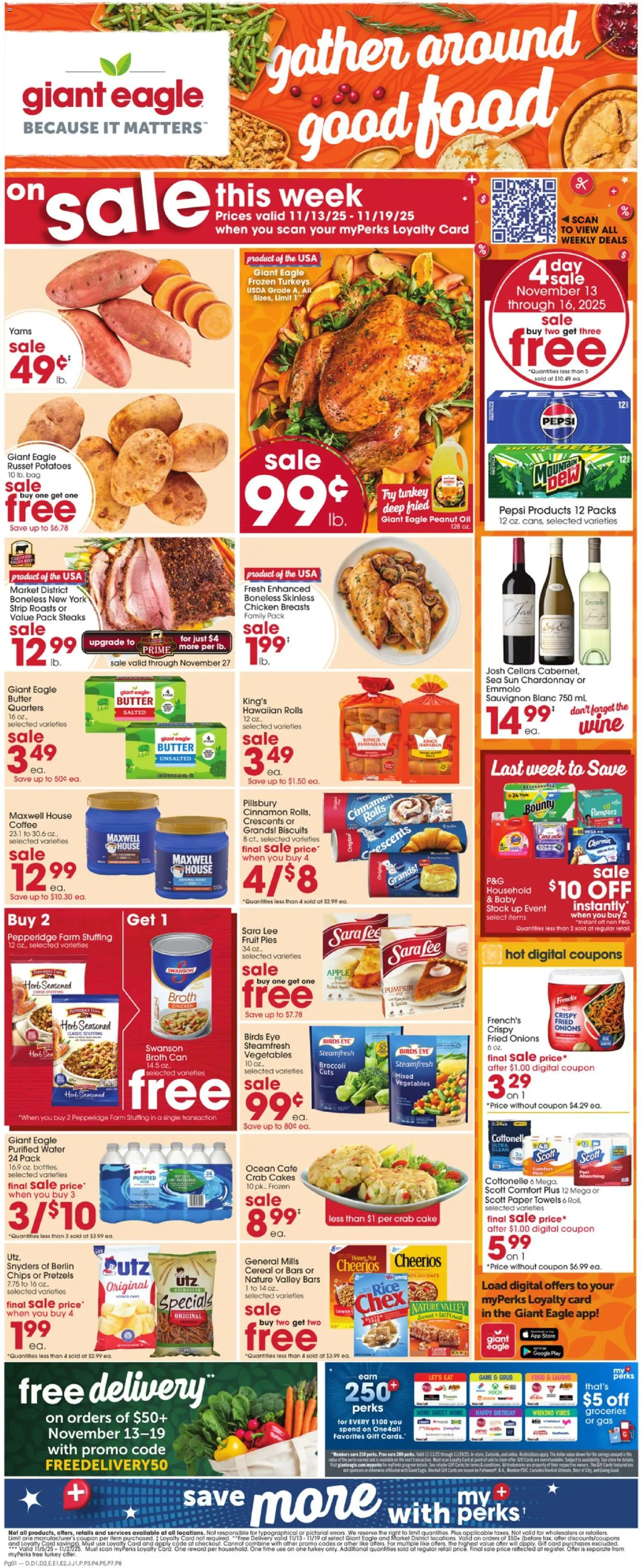 Ad Preview of Giant Eagle Weekly Ad from 11/13/2025