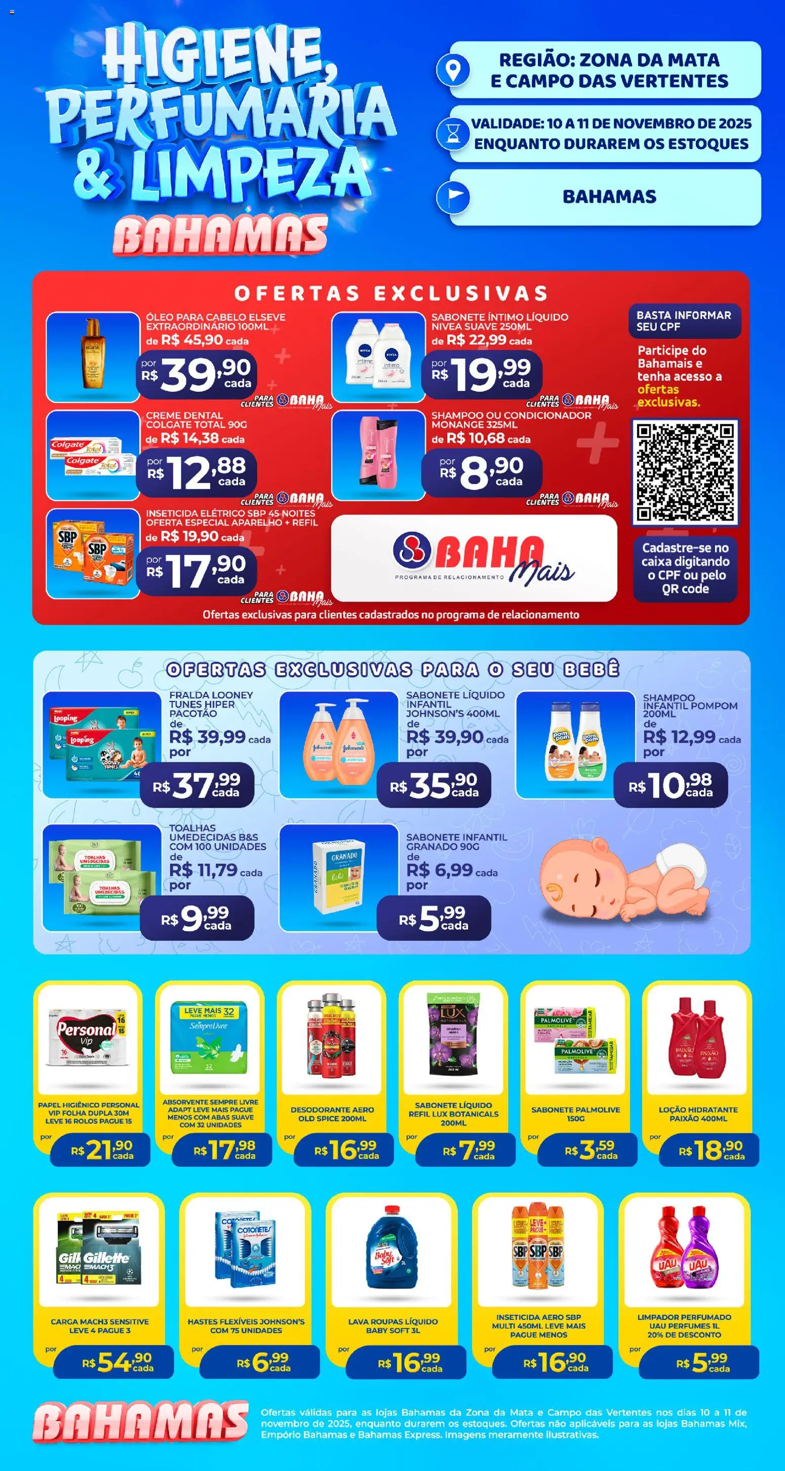 Pré-Visualização do folheto "Ofertas Higiene e Limpeza" da loja Bahamas Supermercados válido a partir de 10/11/2025