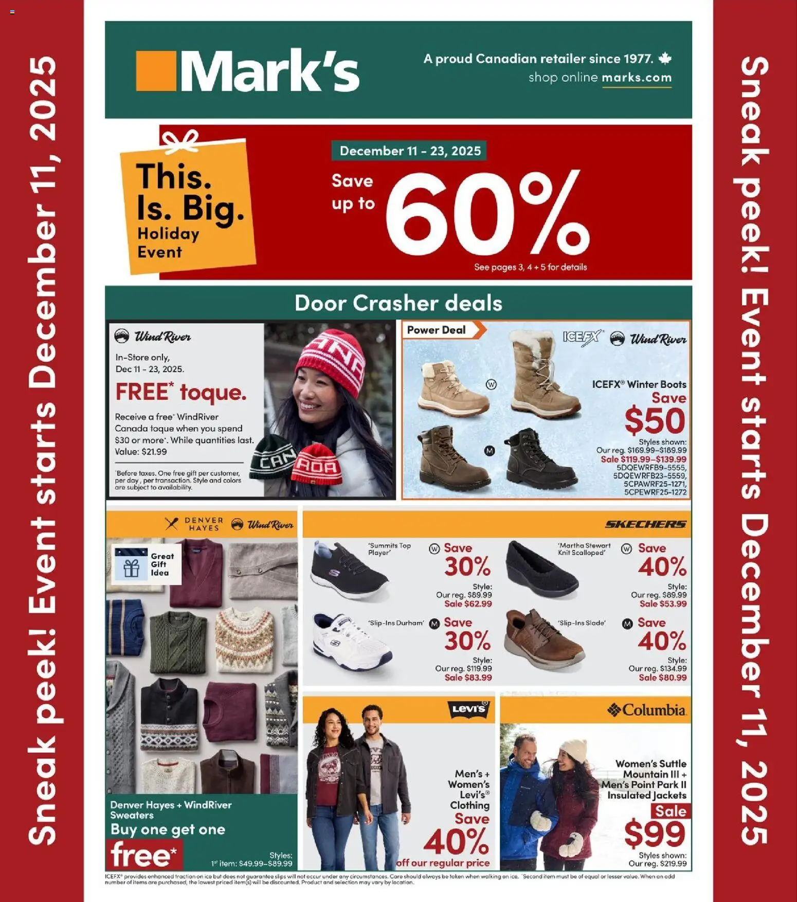 Preview of leaflet Weekly flyer / circulaire from shop Mark's is valid from Dec 11, 2025