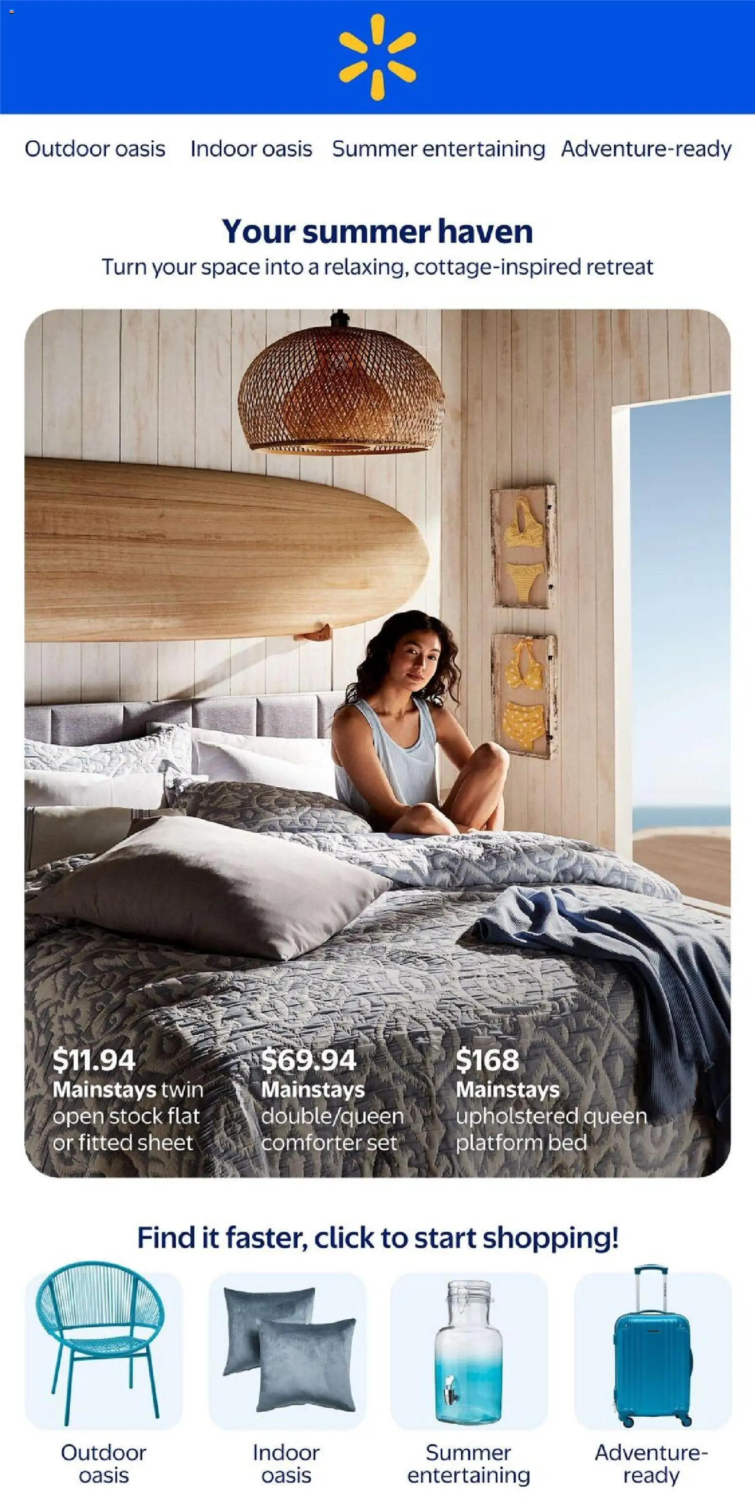 Preview of leaflet Walmart flyer - Your summer haven from shop Walmart is valid from Apr 30, 2026