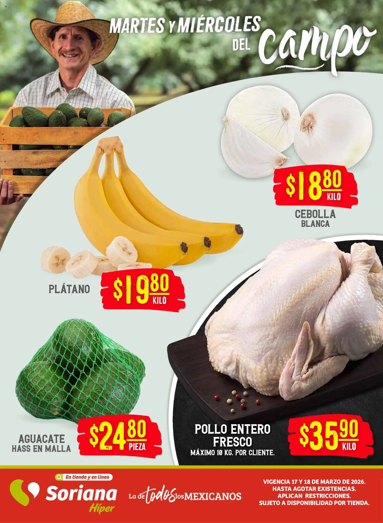 Vista previa las ofertas de la tienda Soriana - Soriana Martes y Miércoles del Campo Híper: Nuevo León, Ciudad Victoria y Tampico desde el 17/03/2026 