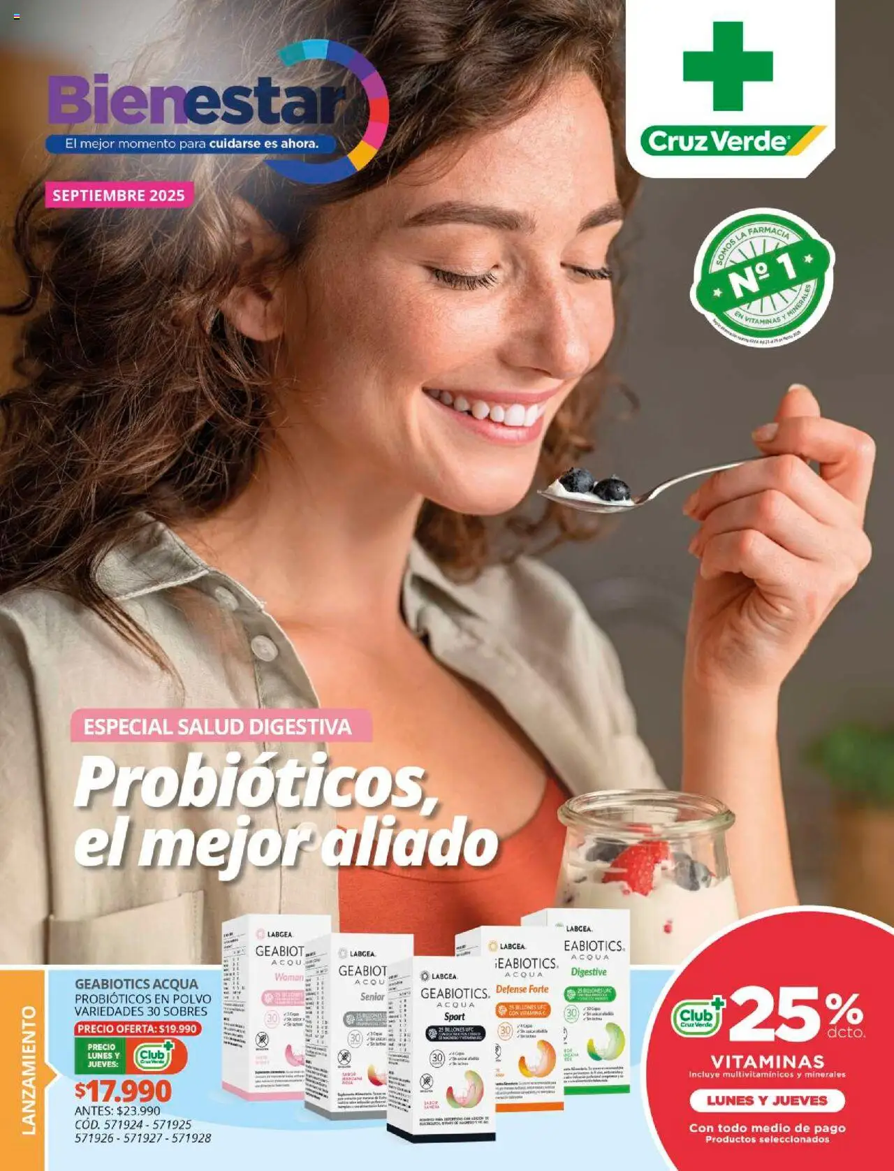 Cruz Verde Bienestar > válido desde 14.09.2025 > número de página 1 - Probióticos, Manzana, Vitaminas, Polvo