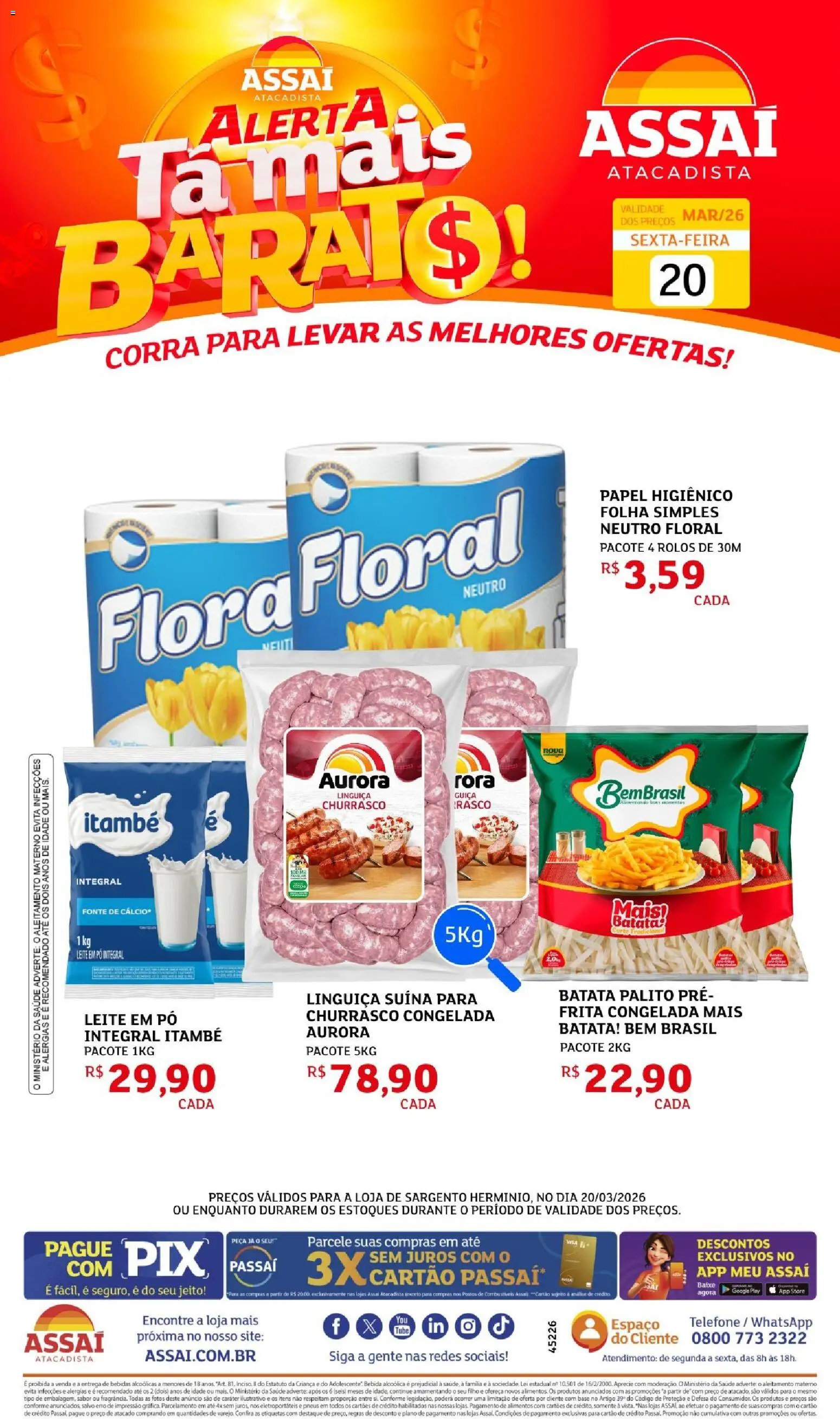 Pré-Visualização do folheto "Assaí Atacadista ofertas - CE" da loja Assaí Atacadista válido a partir de 20/03/2026