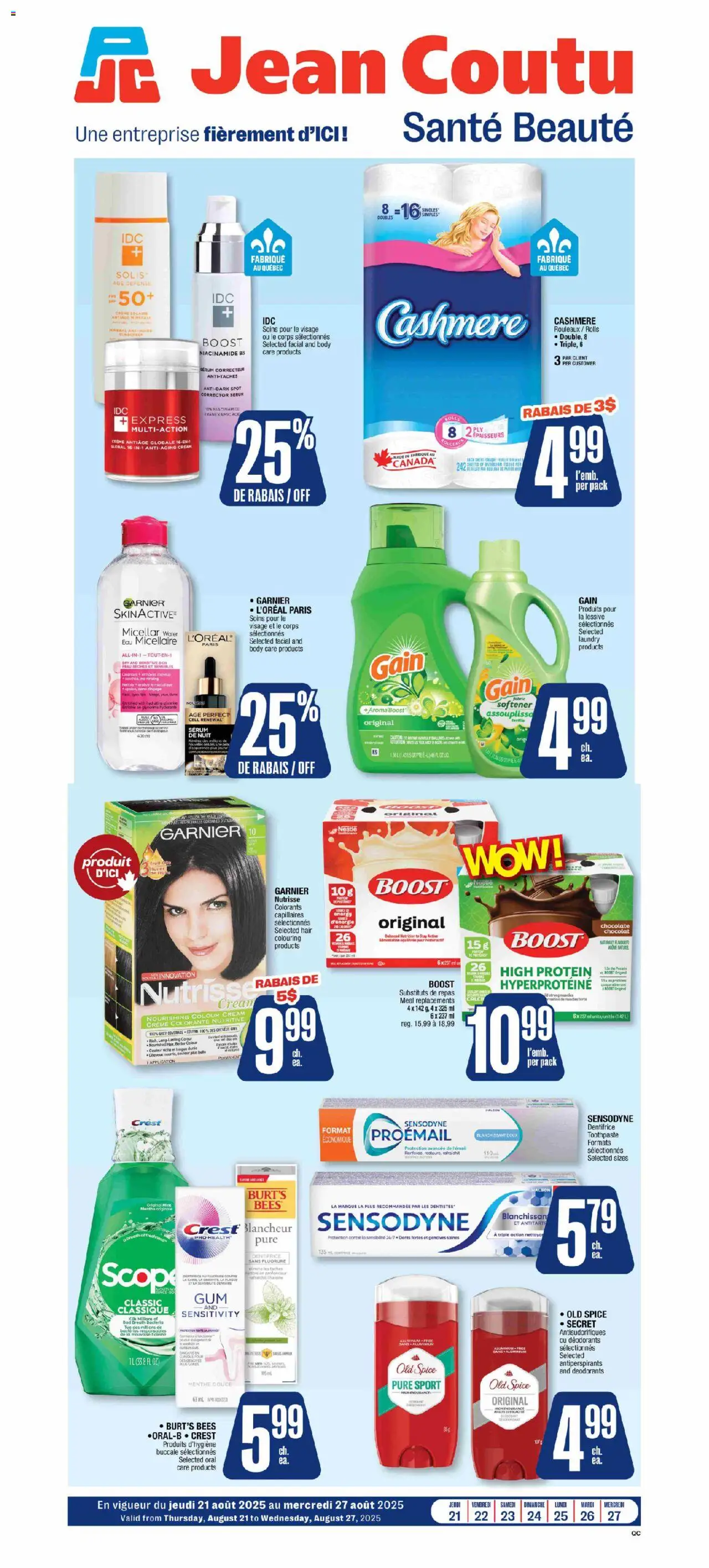 Jean Coutu flyer valid from Aug 21, 2025 - page number 1