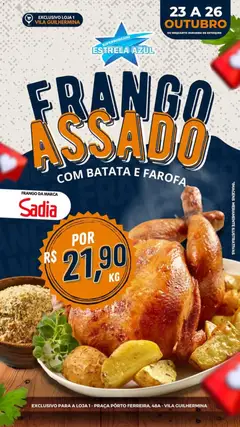 Pré-Visualização do folheto "Ofertas Frango Assado" da loja Estrela Azul válido a partir de 23/10/2025