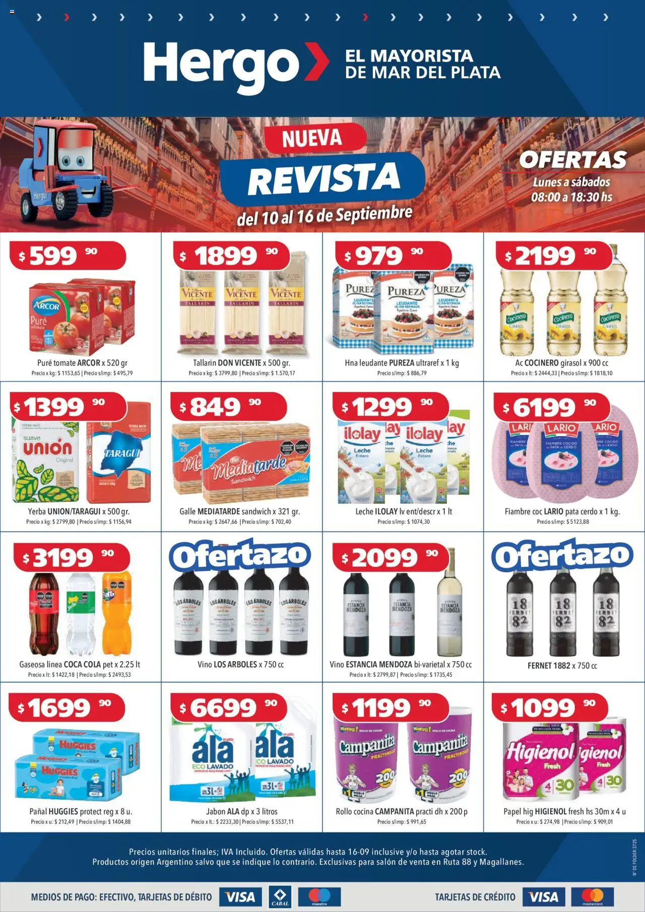 Hergo Catálogo del 10/09/2025 Online - Mate, Fernet, Vino, Tomate, Leche, Revista, Fanta, Pata de cerdo