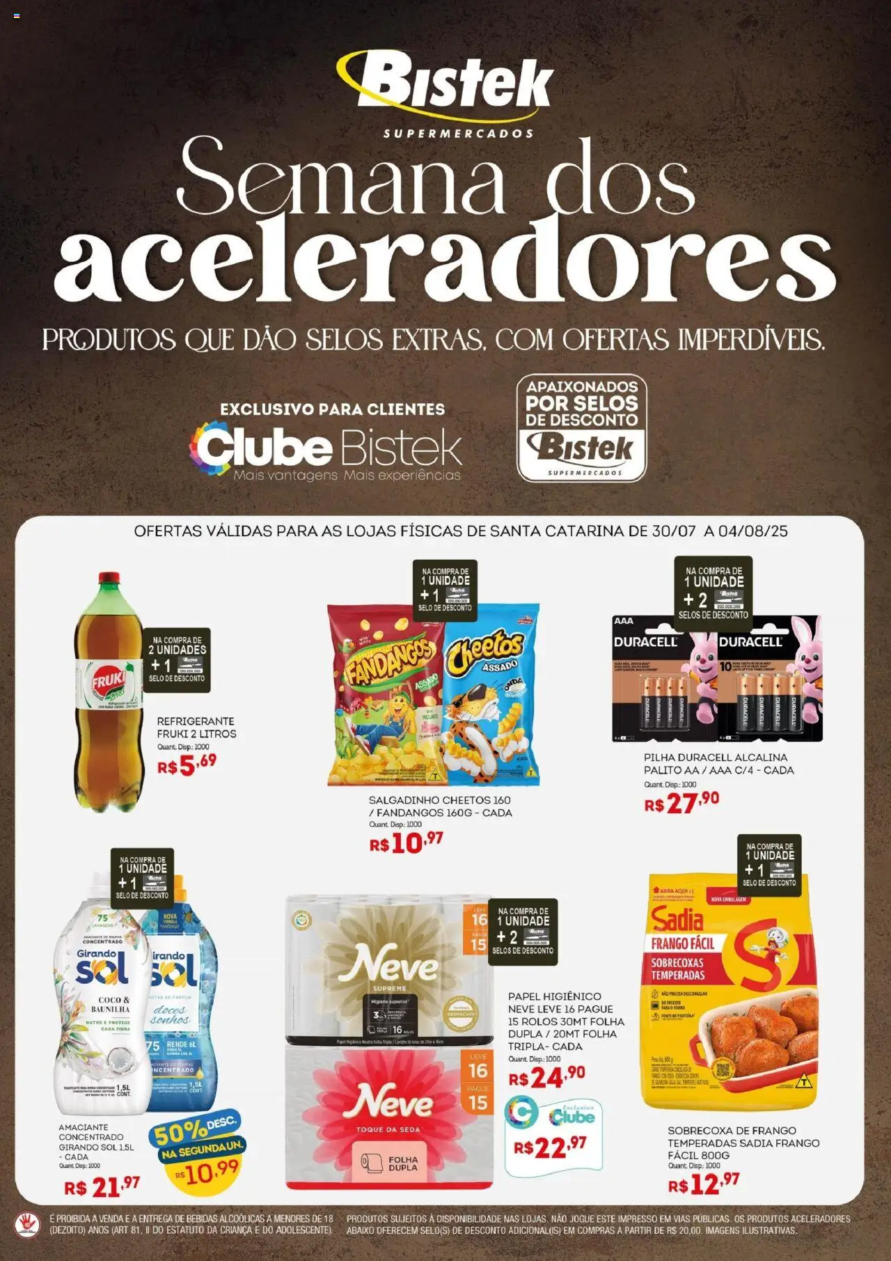 Bistek Supermercados folheto "Ofertas Semana do Acelerador" válido a partir de 30/07/2025 - número de página 1