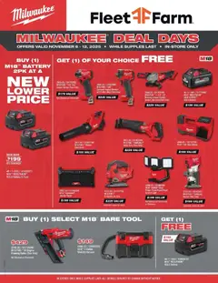 Ad Preview of Mills Fleet Farm Milwaukee Deal Days from 11/06/2025