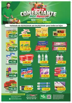 Pré-Visualização do folheto "Mart Minas ofertas Segunda do Comerciante" da loja Mart Minas válido a partir de 02/03/2026