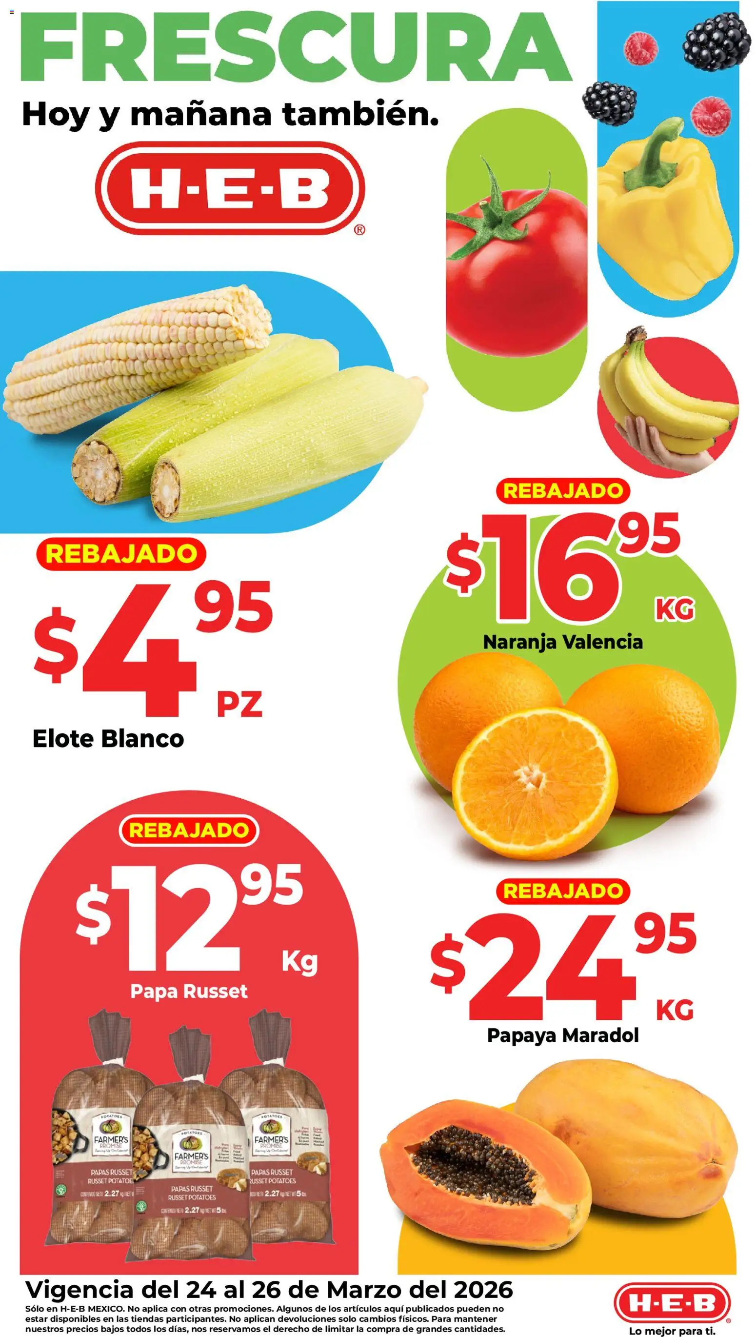 Vista previa las ofertas de la tienda H-E-B - H-E-B folleto Frutas y venduras desde el 24/03/2026 - Papa, Papas