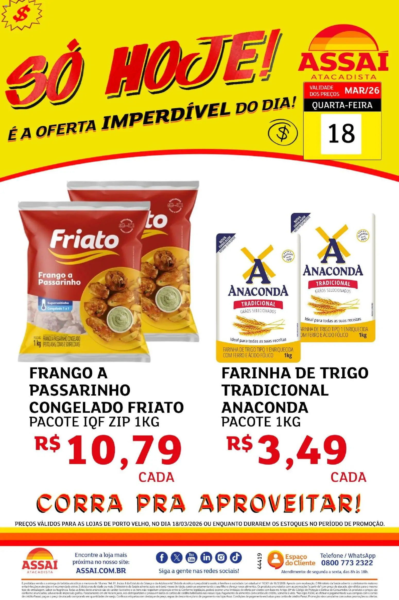 Pré-Visualização do folheto "Assaí Atacadista ofertas - RO" da loja Assaí Atacadista válido a partir de 18/03/2026