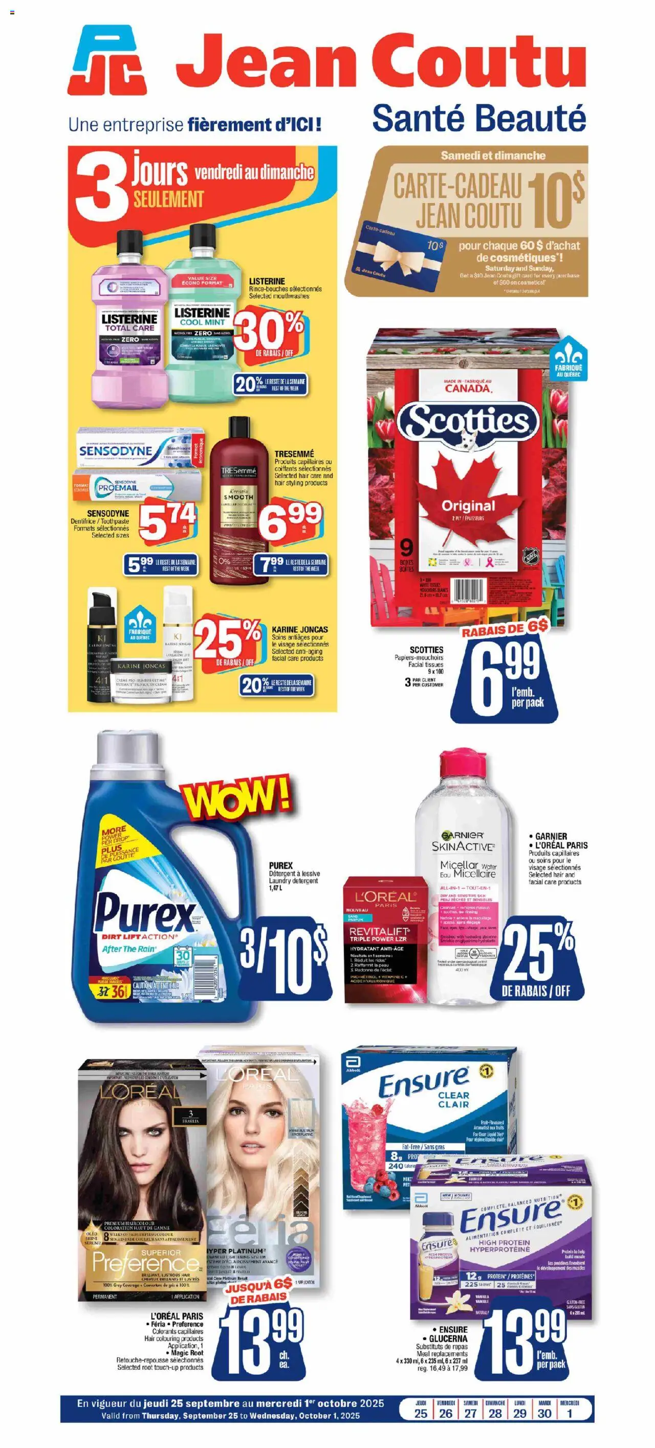 Jean Coutu flyer valid from Sep 25, 2025 - page number 1