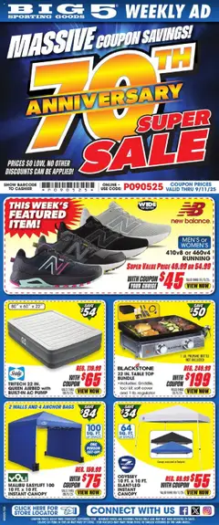 Ad Preview of Big 5 Sporting Goods Weekly Ad from 09/05/2025