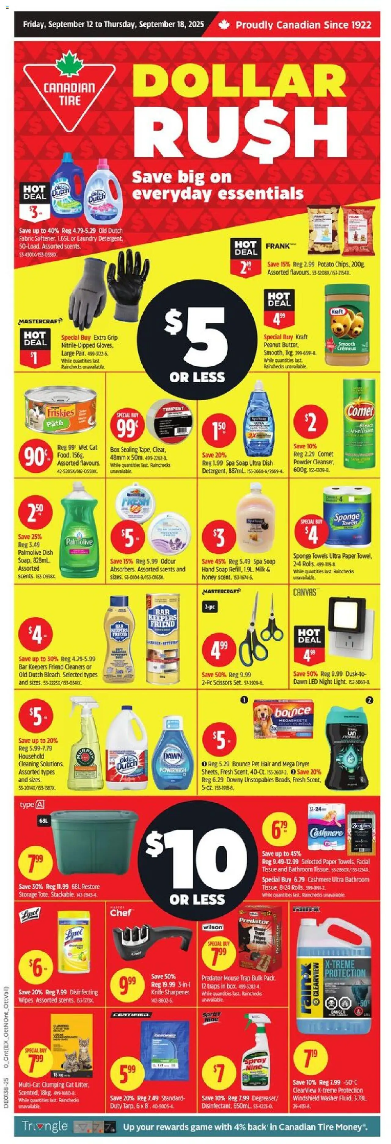Canadian Tire flyer valid from Sep 12, 2025 - page number 1