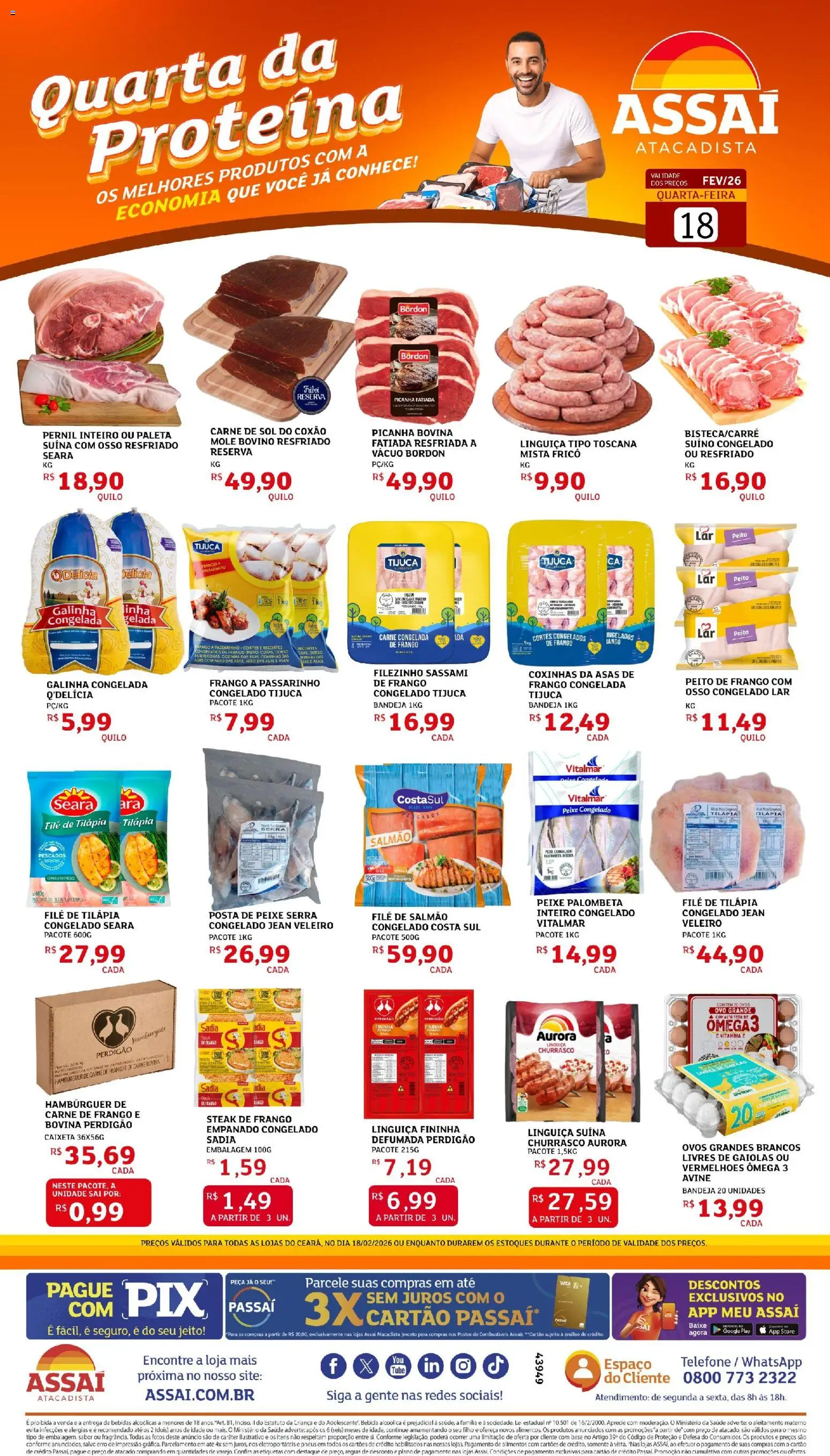 Pré-Visualização do folheto "Encarte - CE" da loja Assaí Atacadista válido a partir de 18/02/2026