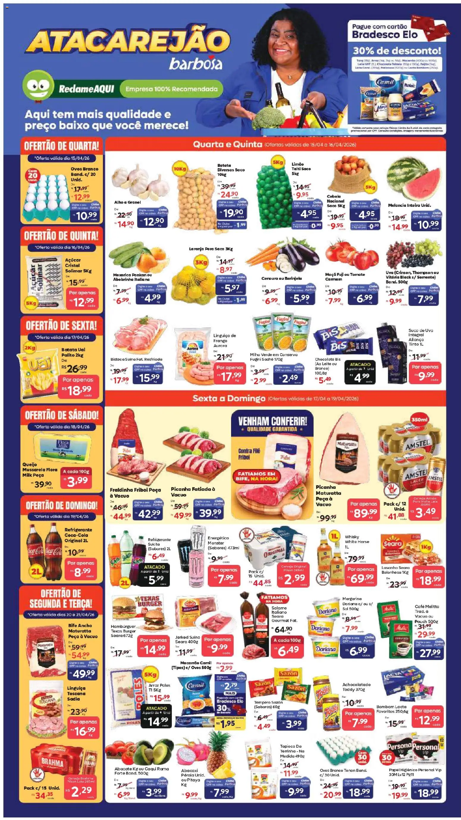 Pré-Visualização do folheto "Barbosa Supermercados ofertas Atacarejão" da loja Barbosa Supermercados válido a partir de 15/04/2026