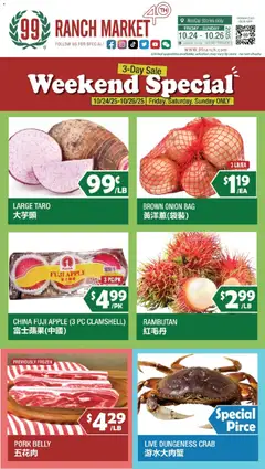 Ad Preview of 99 Ranch Market Weekend Special from 10/24/2025