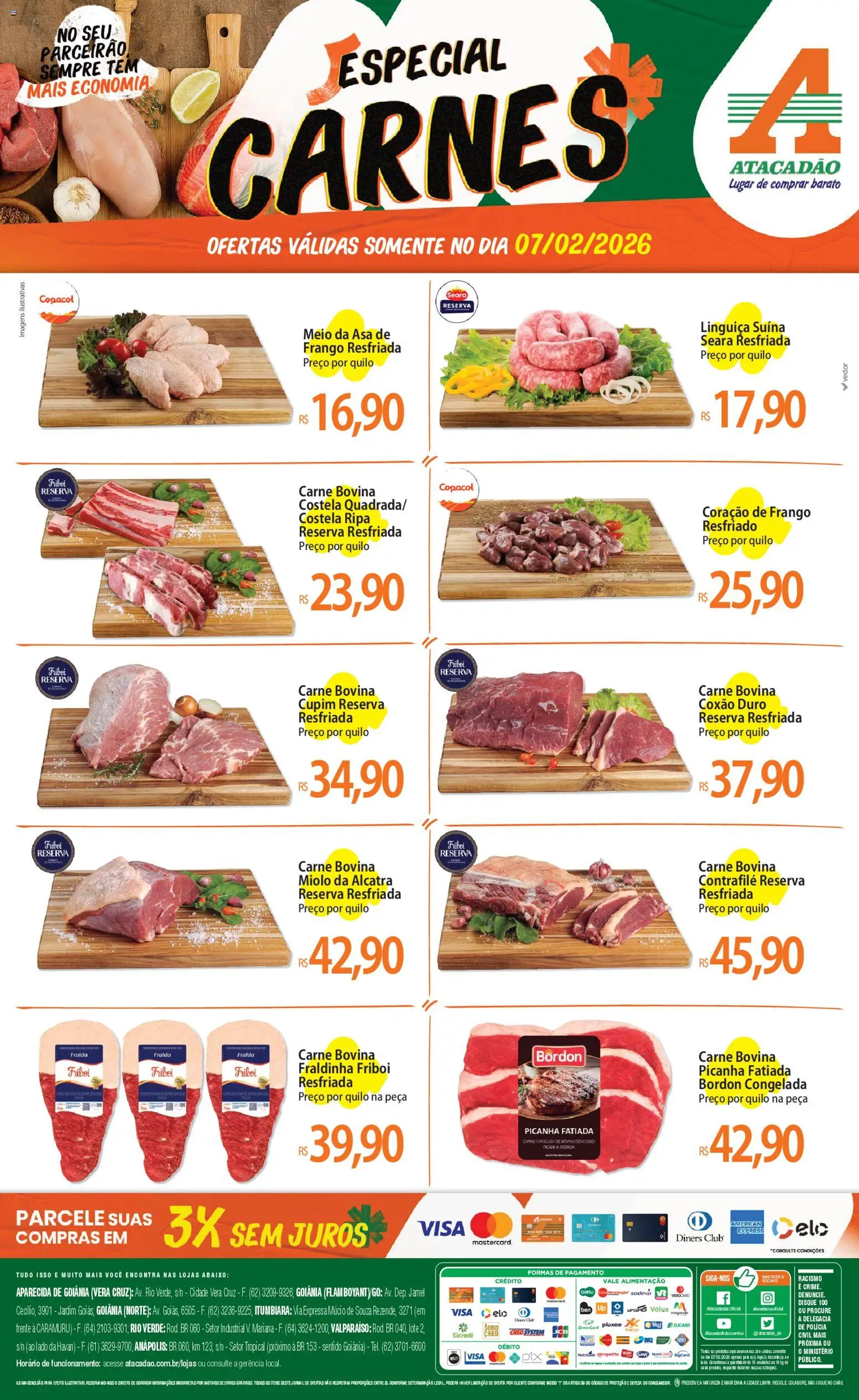 Pré-Visualização do folheto "Ofertas - GO" da loja Atacadão válido a partir de 07/02/2026