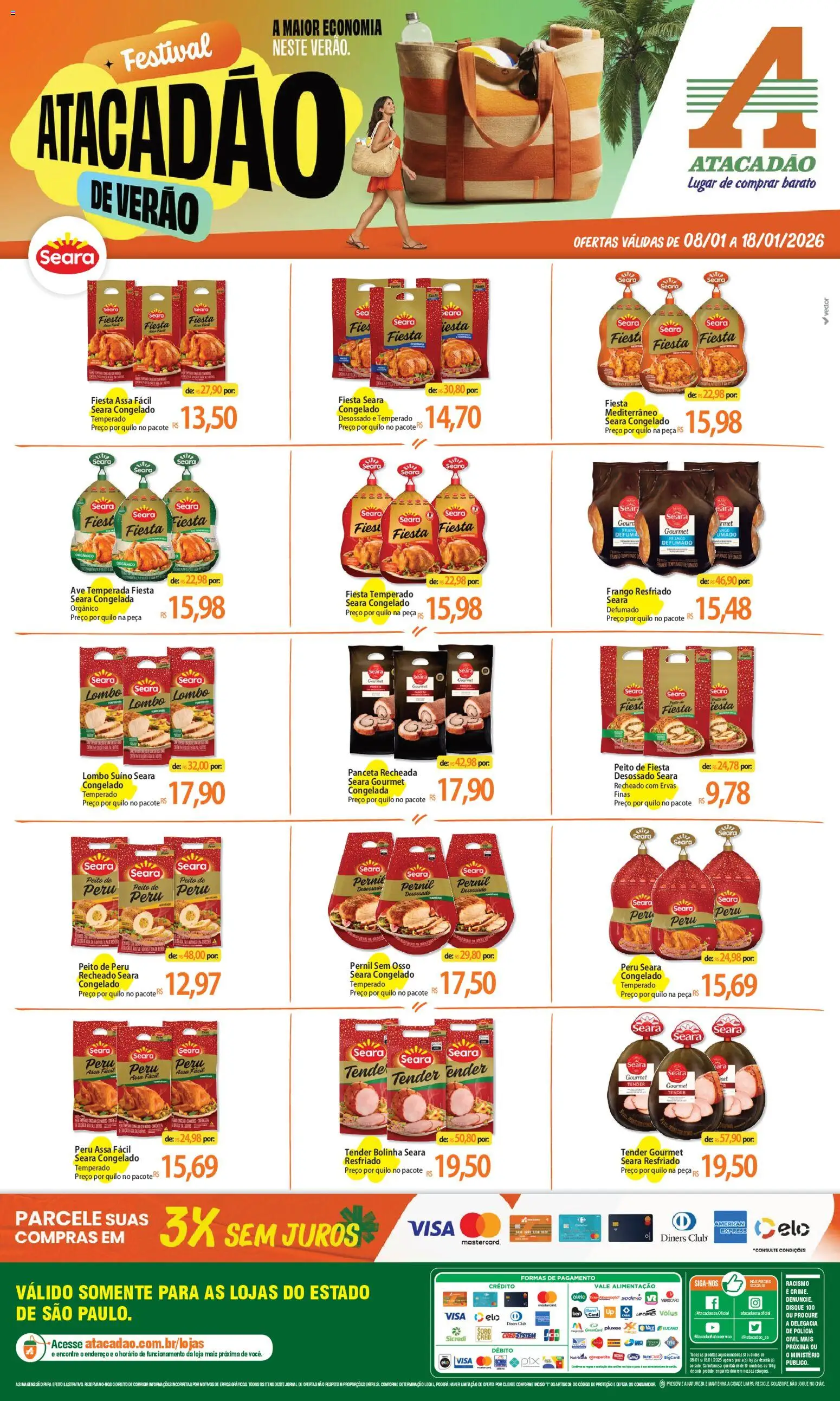Pré-Visualização do folheto "Ofertas - SP" da loja Atacadão válido a partir de 08/01/2026