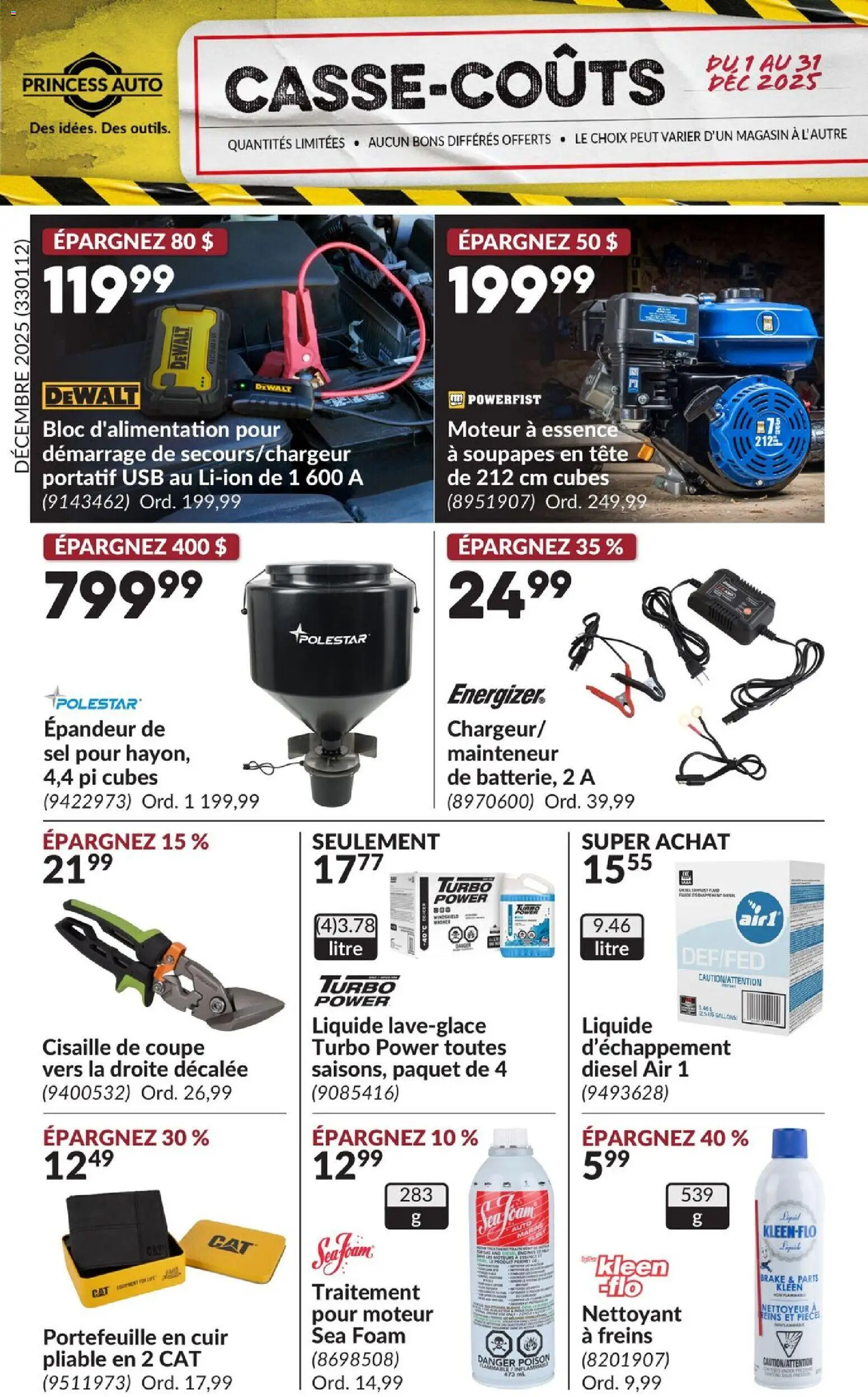 Preview of leaflet Casse-Coûts from shop Princess Auto is valid from Dec 01, 2025