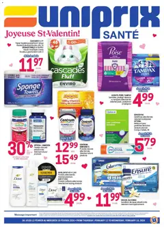 Preview of leaflet Uniprix Sante from shop Uniprix is valid from Feb 12, 2026