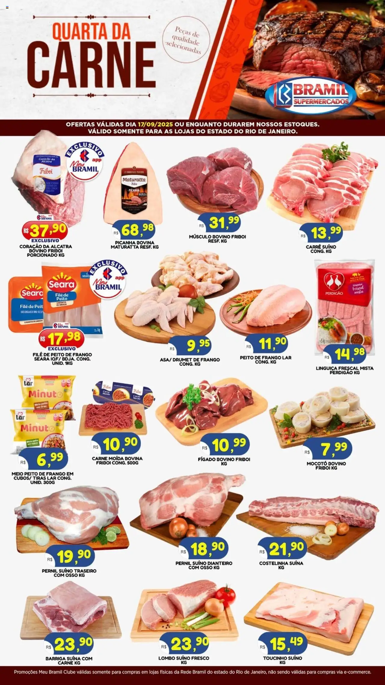 Bramil Supermercados folheto "Ofertas Quarta da Carne" válido a partir de 17/09/2025 - número de página 1