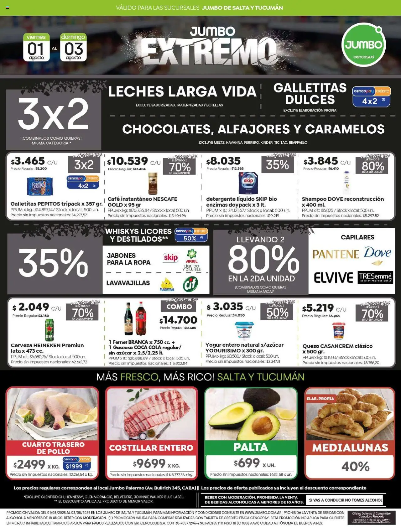 Jumbo Ofertas - Salta y Tucumán del 31/07/2025 >> Catálogo - Café, Ropa, Fernet, Bebidas, Shampoo, Palta, Galletitas, Detergente
