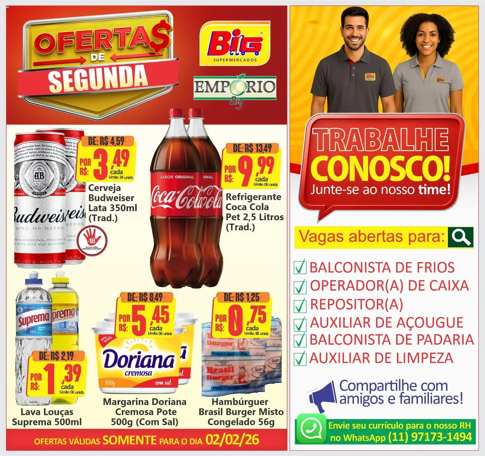 Pré-Visualização do folheto "Ofertas do Dia" da loja Big Supermercados válido a partir de 02/02/2026