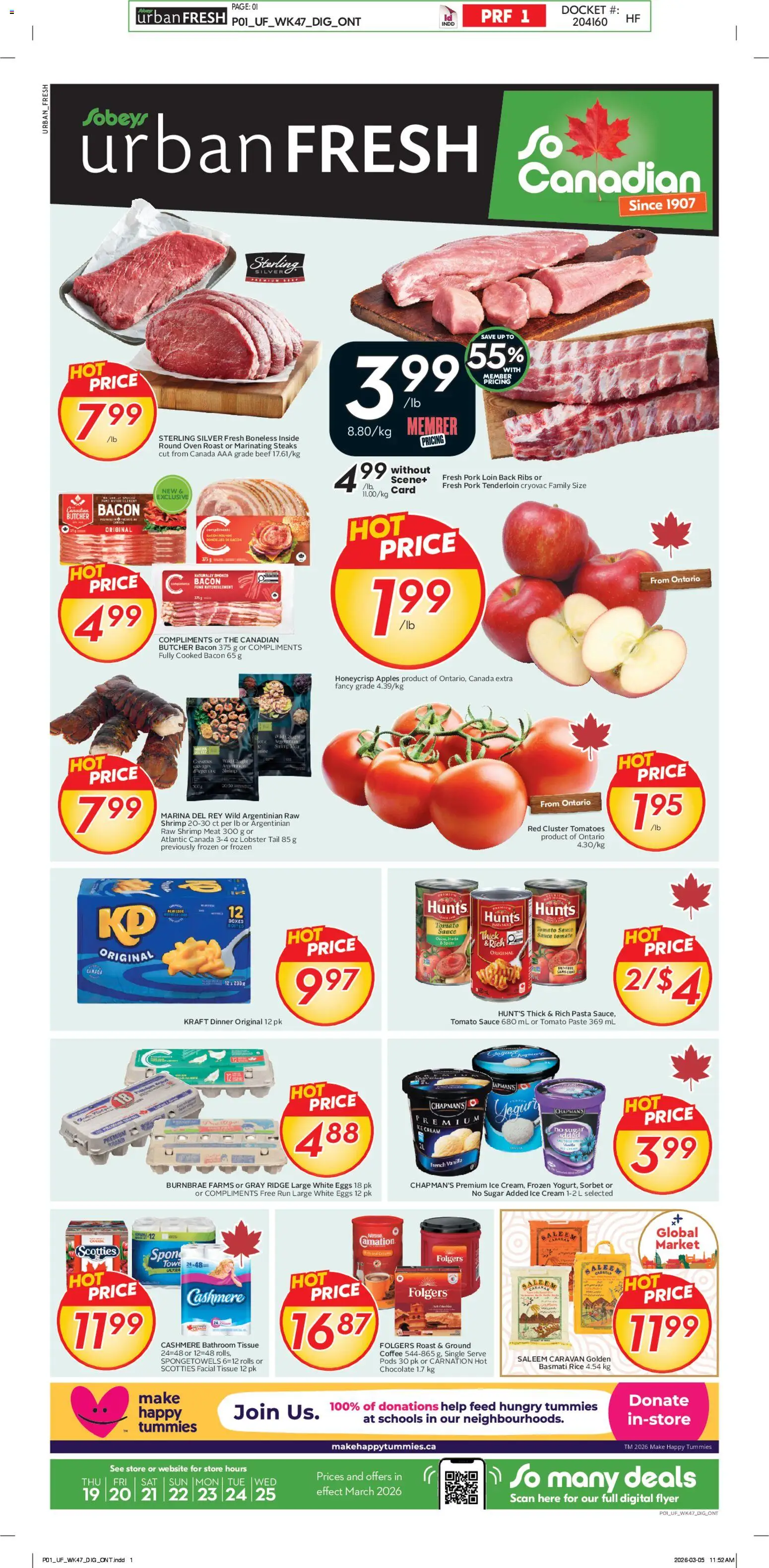 Preview of leaflet Sobeys - Weekly Flyer - Urban Fresh from shop Sobeys is valid from Mar 19, 2026