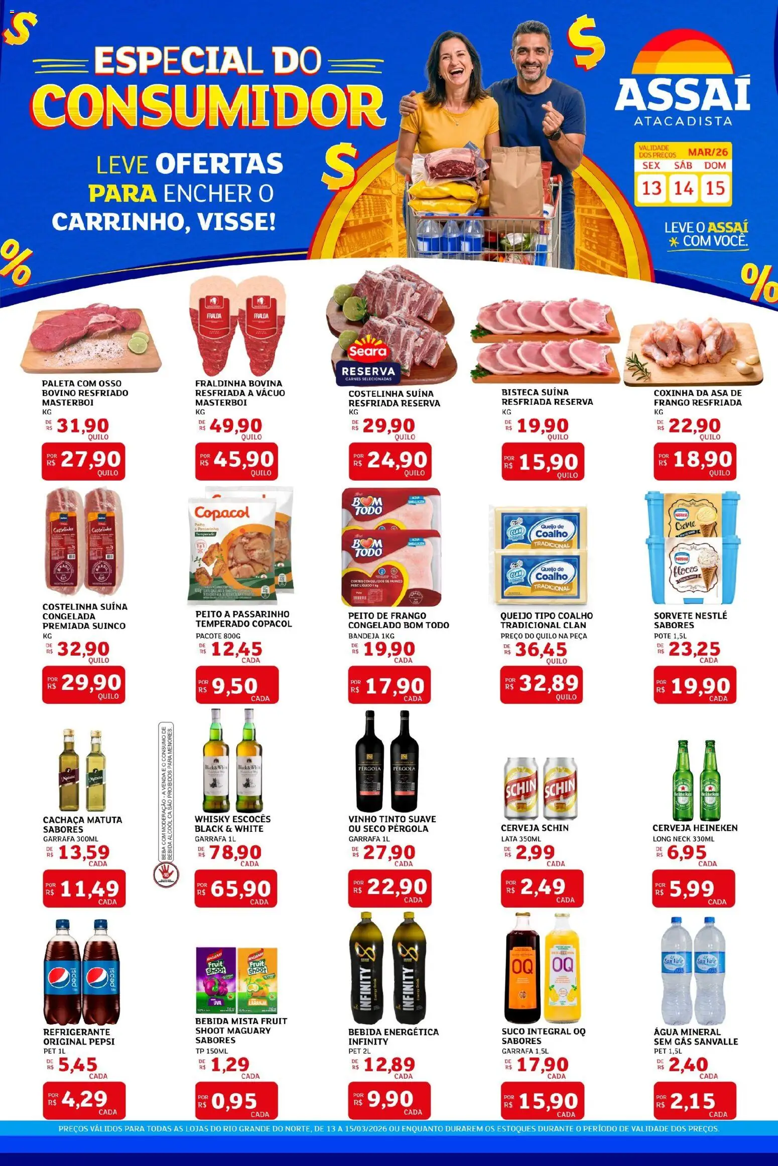 Pré-Visualização do folheto "Assaí Atacadista ofertas - RN" da loja Assaí Atacadista válido a partir de 13/03/2026