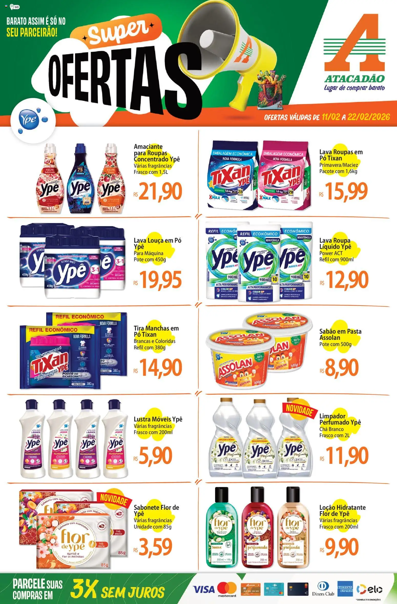 Pré-Visualização do folheto "Ofertas - GO" da loja Atacadão válido a partir de 11/02/2026