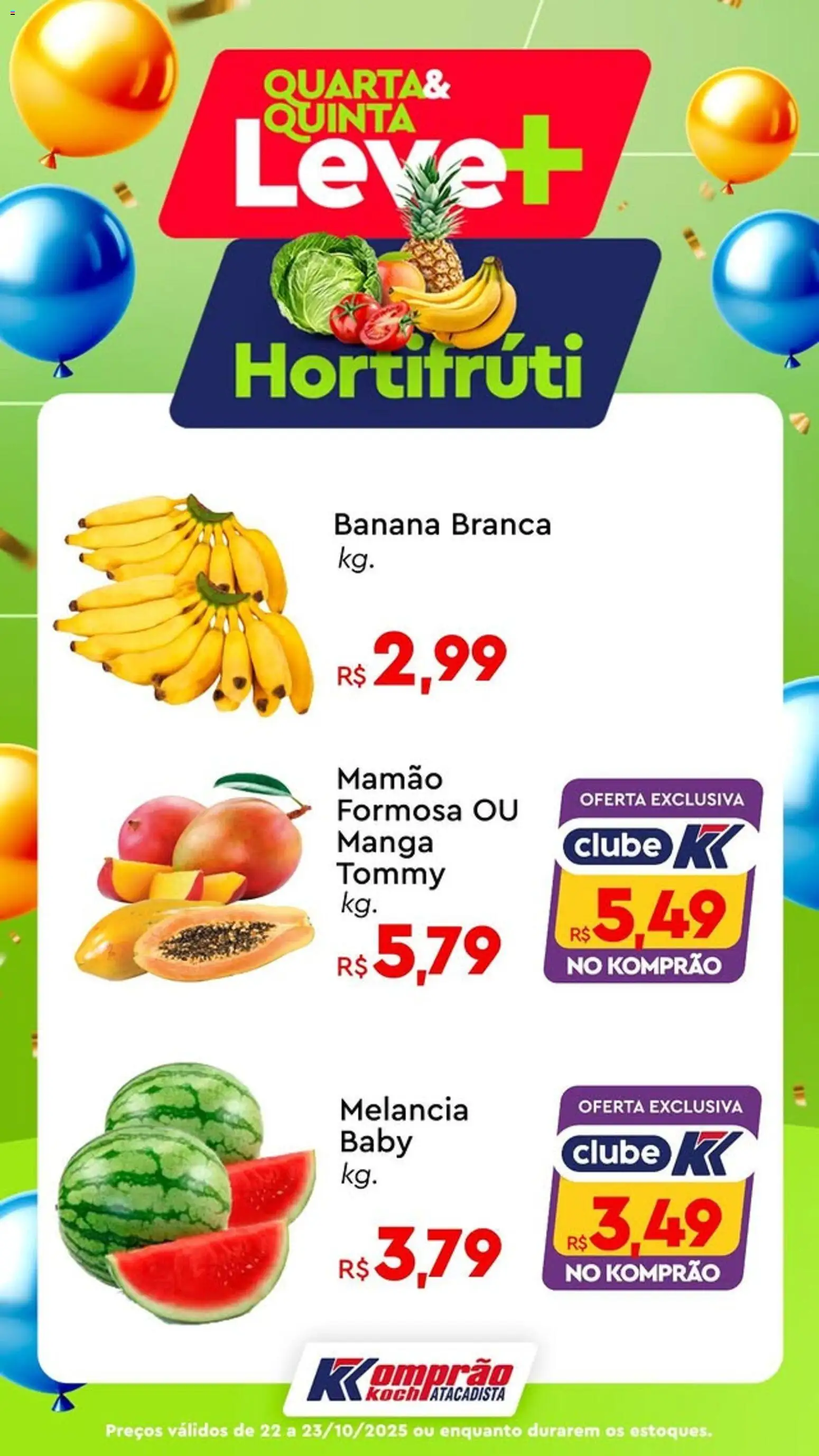 Pré-Visualização do folheto "Ofertas Hortifruti" da loja Komprao Atacadista válido a partir de 22/10/2025