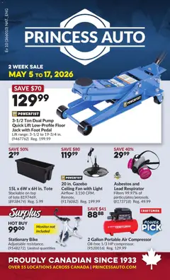 Preview of leaflet Princess Auto flyer - 2 Week Sale! from shop Princess Auto is valid from May 05, 2026