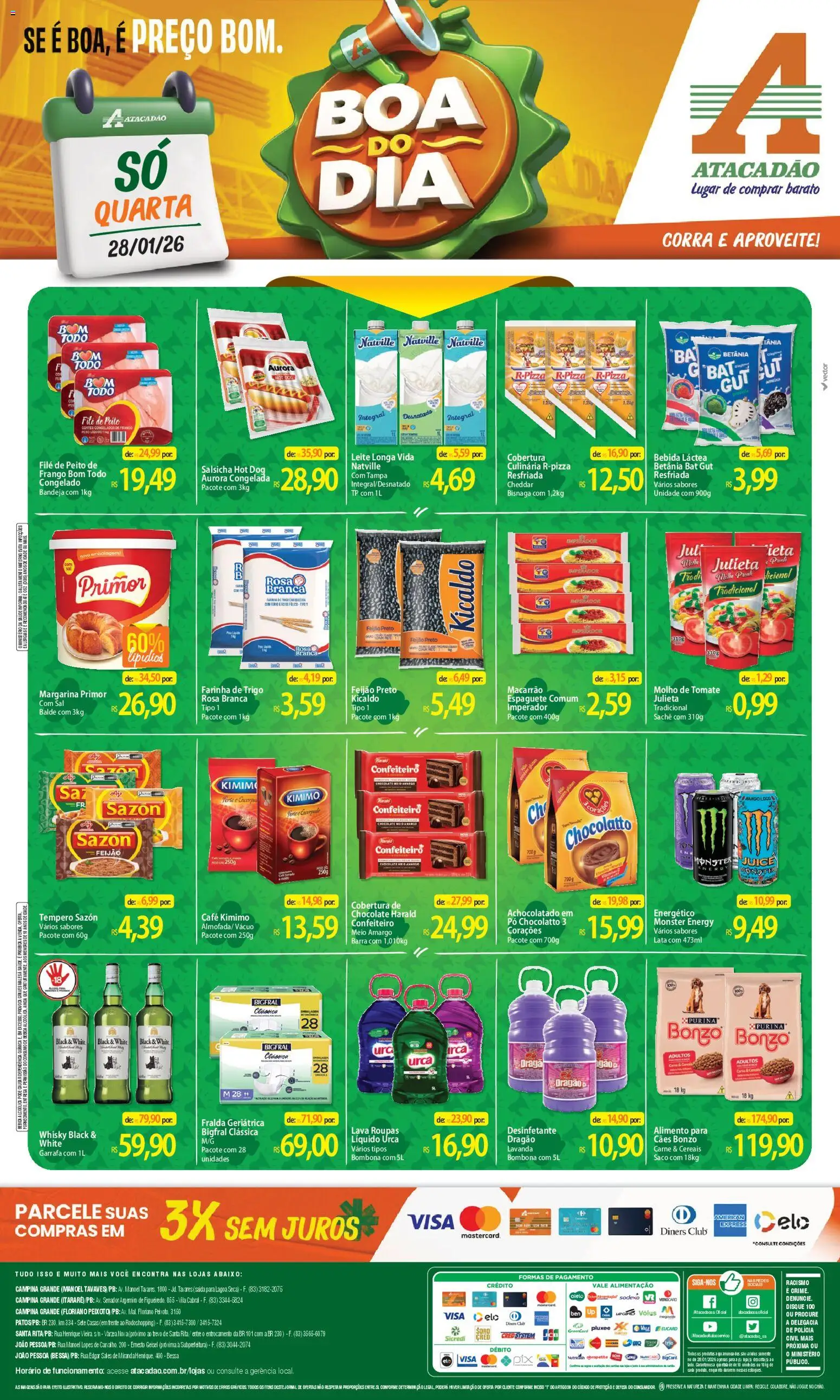 Pré-Visualização do folheto "Ofertas - PB" da loja Atacadão válido a partir de 28/01/2026