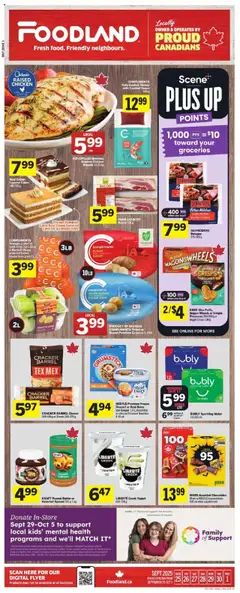 Un aperçu du dépliant Weekly flyer / circulaire du magasin Foodland est valide à partir 25 sept. 2025