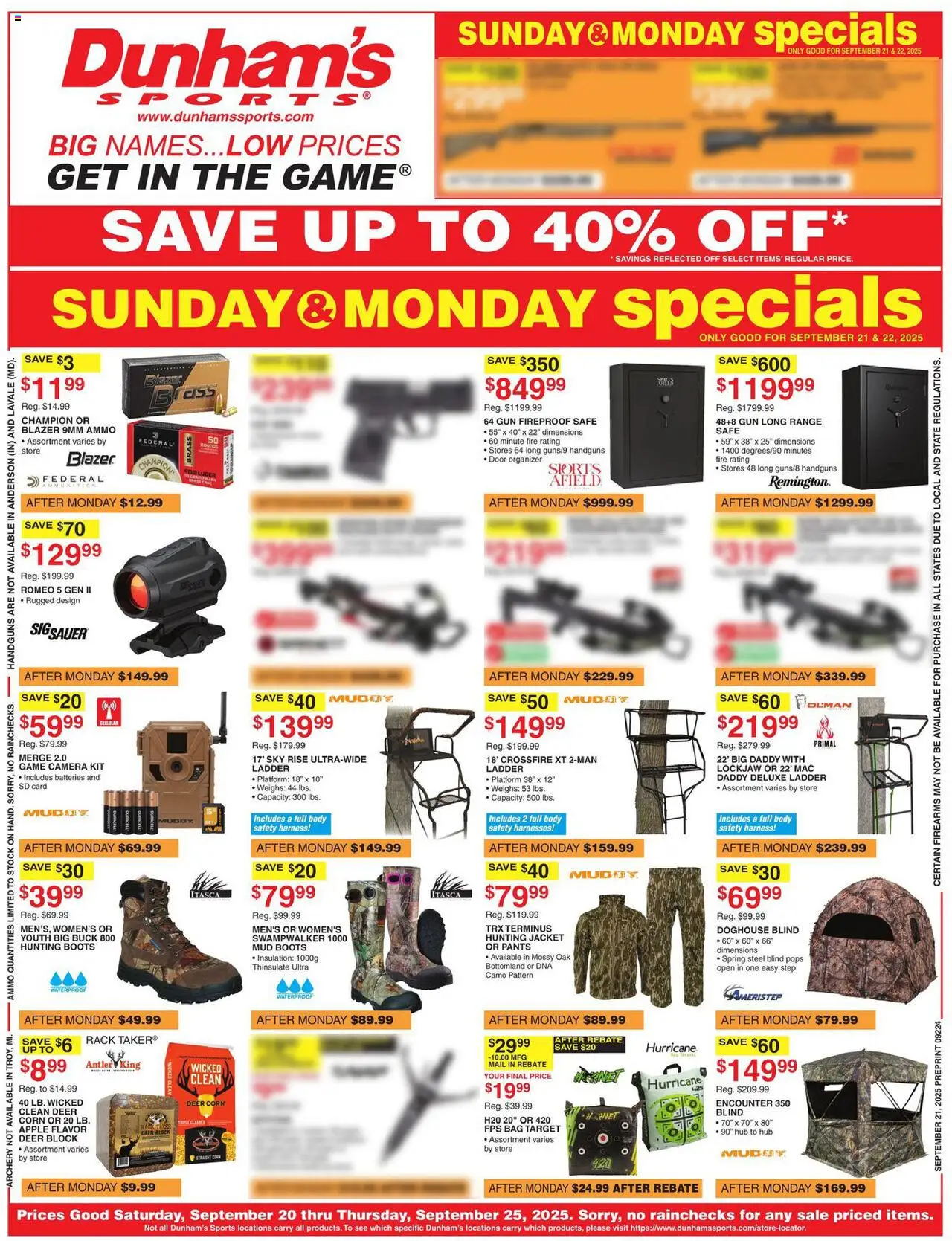 Dunham's Sports Weekly Ad from 09/20/2025 - Flyer - Page number 1
