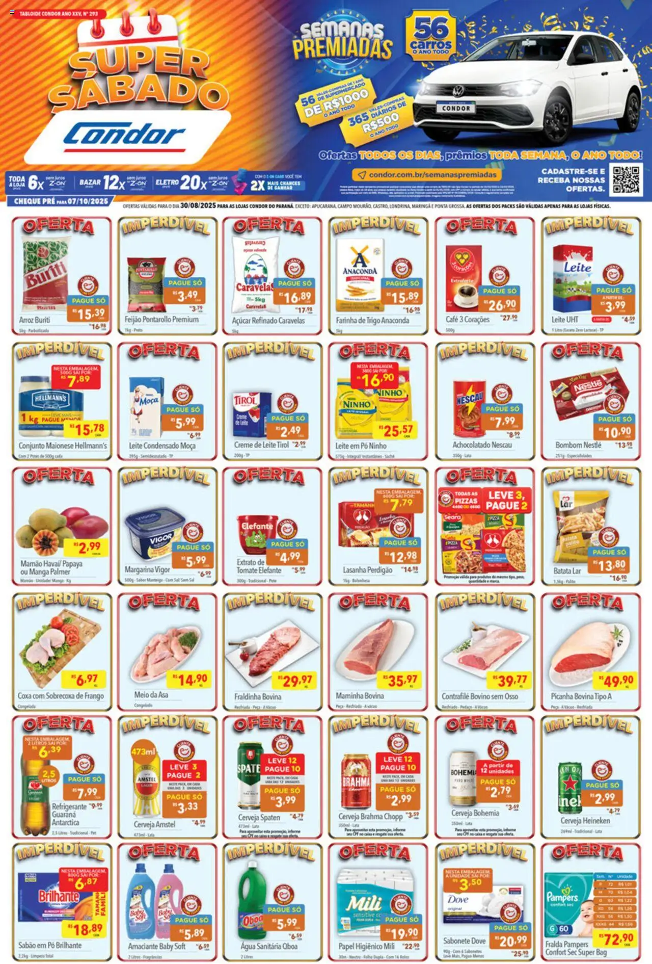 Supermercados Condor folheto "Ofertas Super Sabado" válido a partir de 30/08/2025 - número de página 1