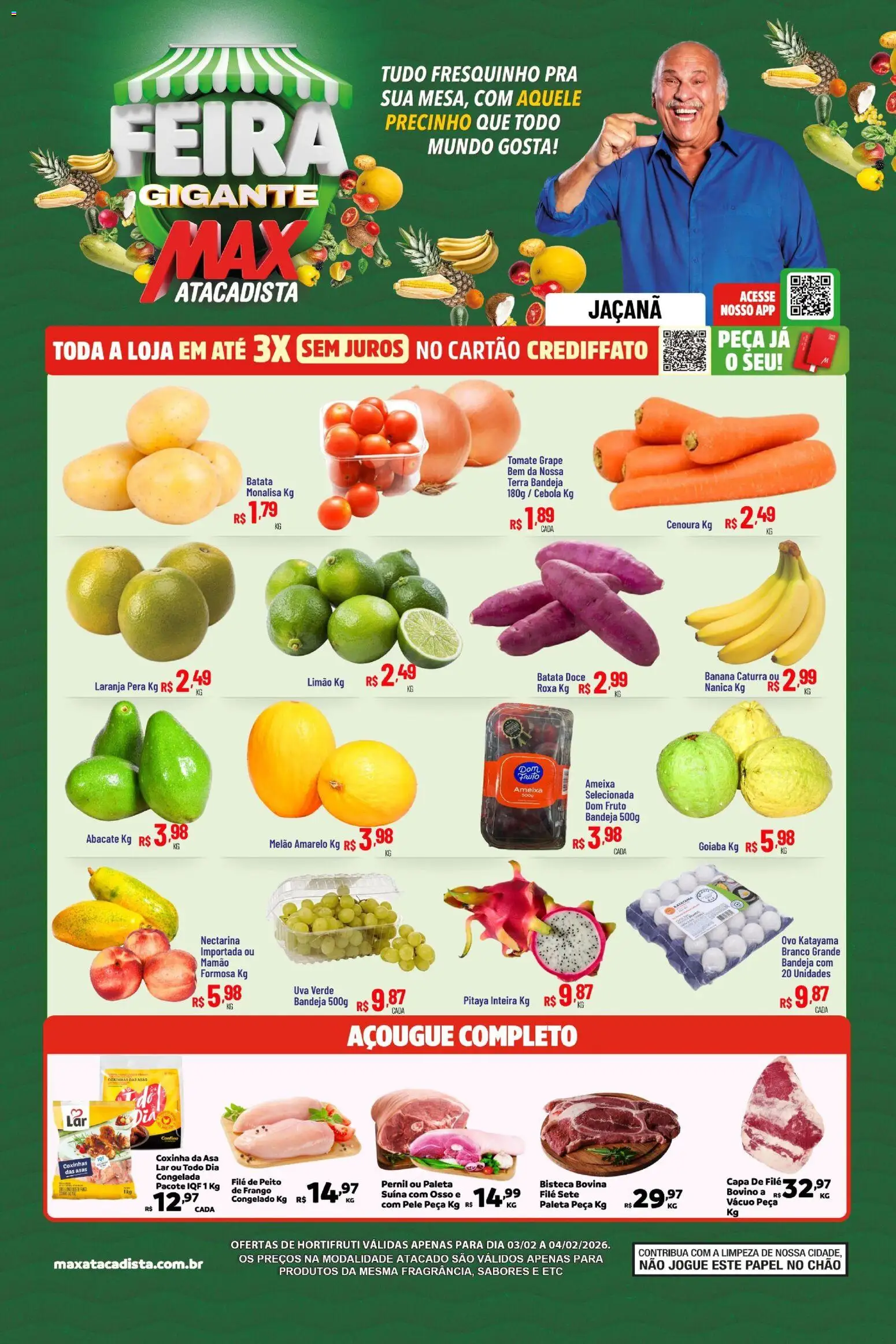 Pré-Visualização do folheto "Ofertas Feira" da loja Max Atacadista válido a partir de 03/02/2026