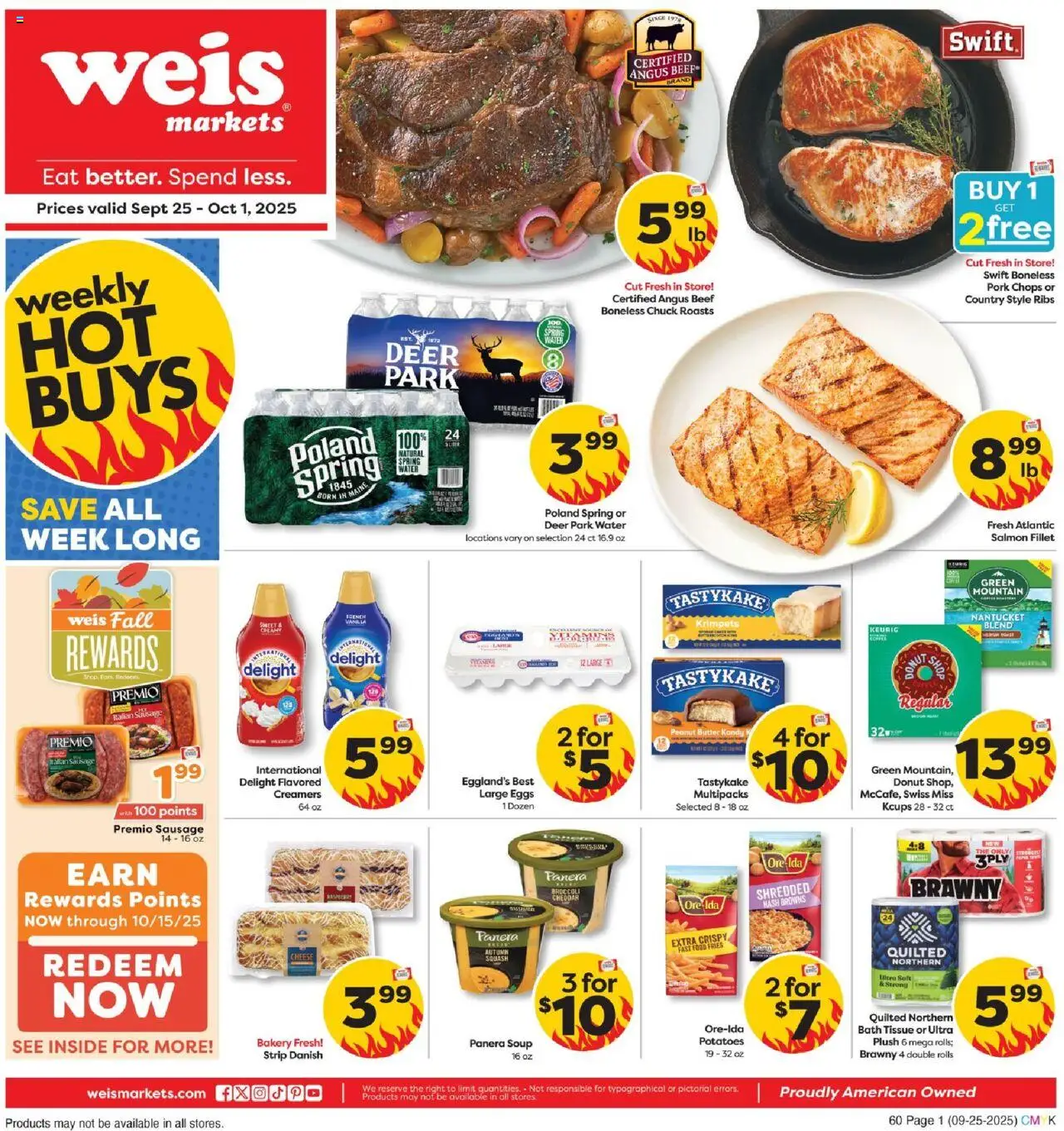 Weis Weekly Circular - PA from 09/25/2025 - Flyer - Page number 1