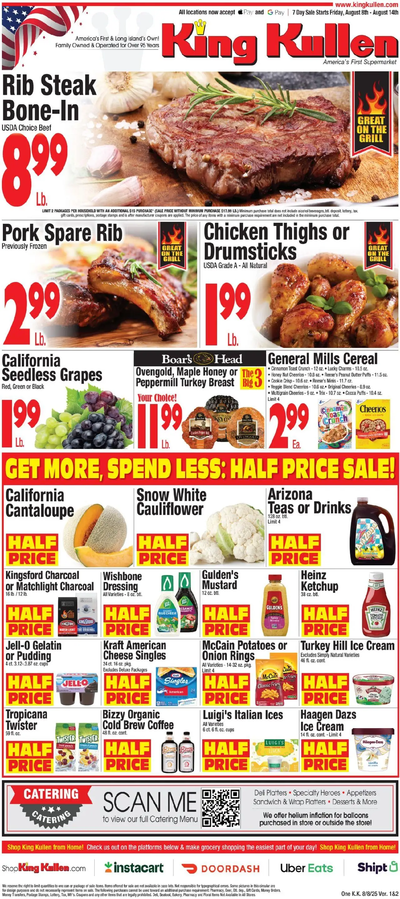 King Kullen Weekly Ad from 08/07/2025 - Flyer - Page number 1