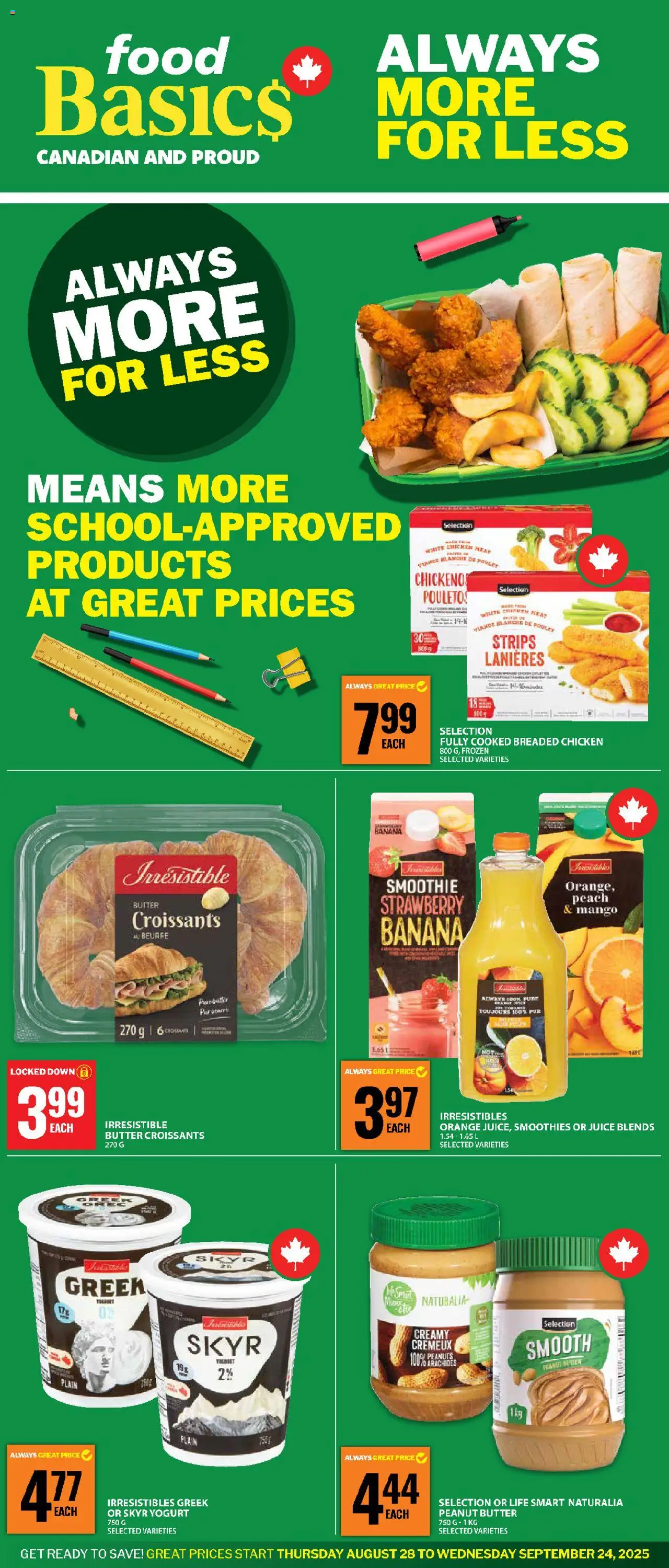 Food Basics flyer valid from Aug 28, 2025 - page number 1