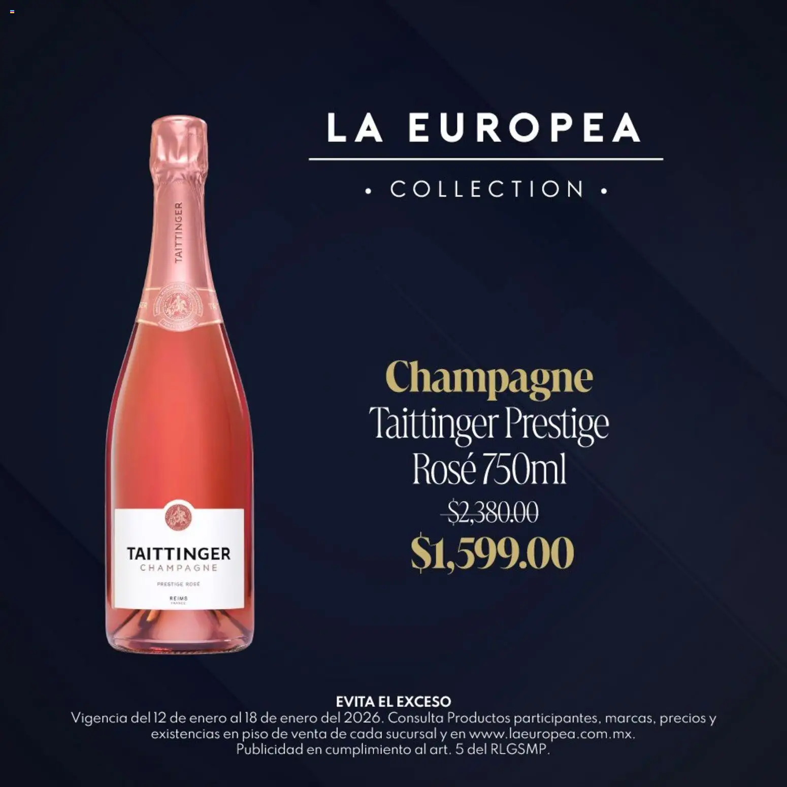 Vista previa las ofertas de la tienda La Europea - Catálogo Vino precio especial desde el 12/01/2026 - Champagne