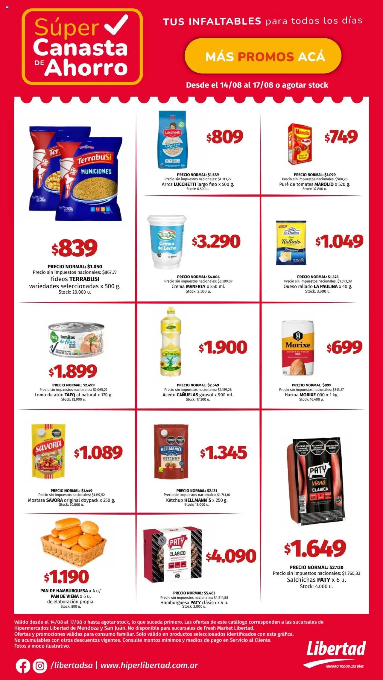 Hipermercado Libertad Canasta - CUYO del 14/08/2025 Online