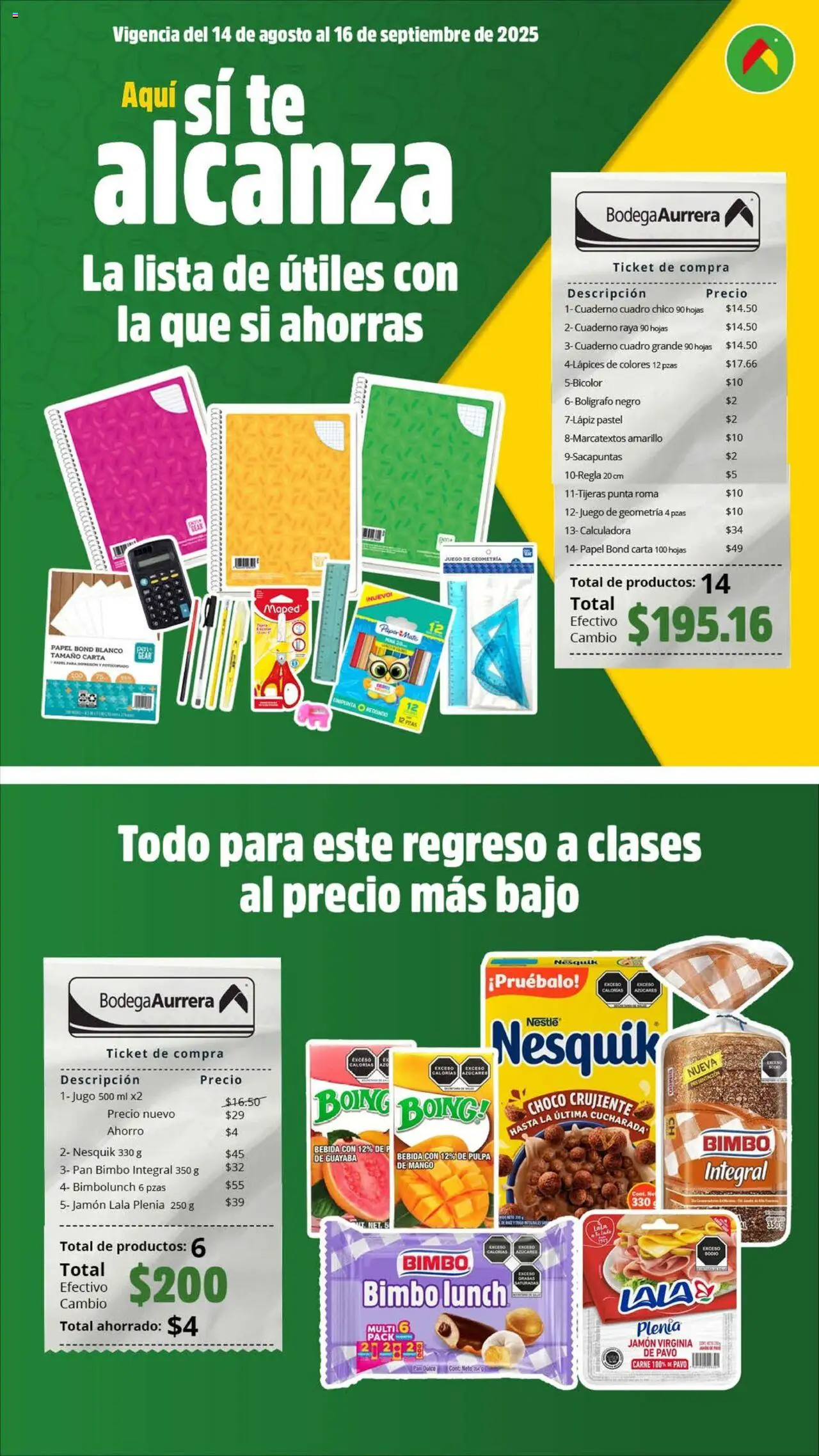 Folleto Aquí si te Alcanza Bodega Aurrerá y sus promociones válidas desde el 14/08/2025 - Número de página 1
